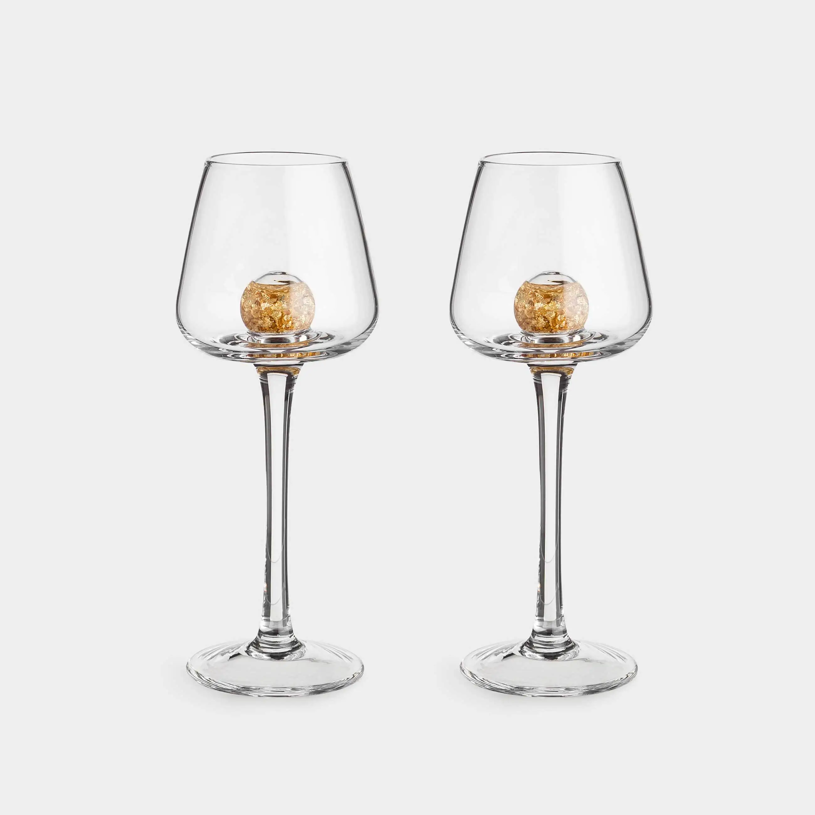 Drinking glass, 50 ml, 2 pcs, crystal glass, Amber ball, Sorento
