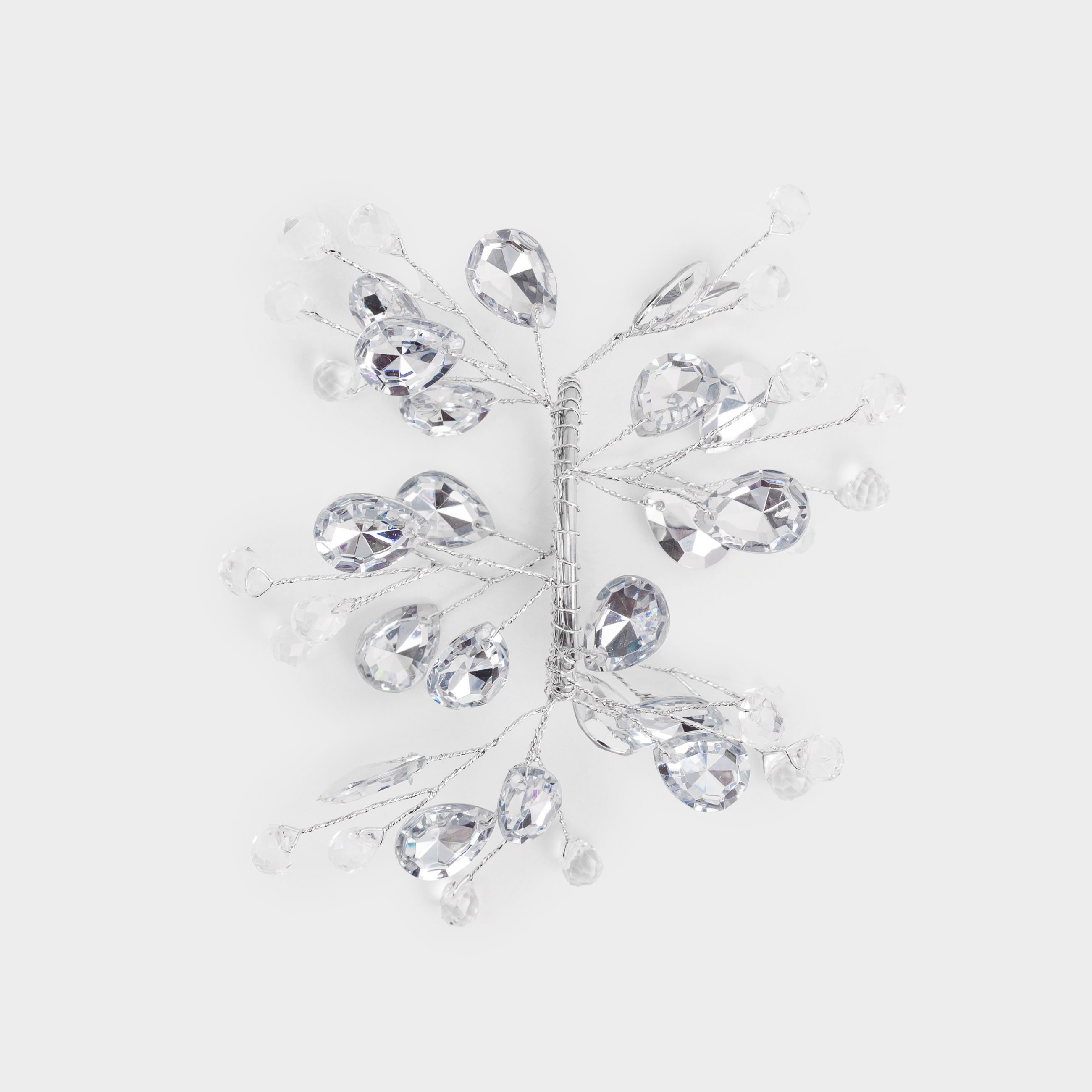 Napkin ring, 5 cm, plastic / acrylic, silver, Crystals, Crystal decor