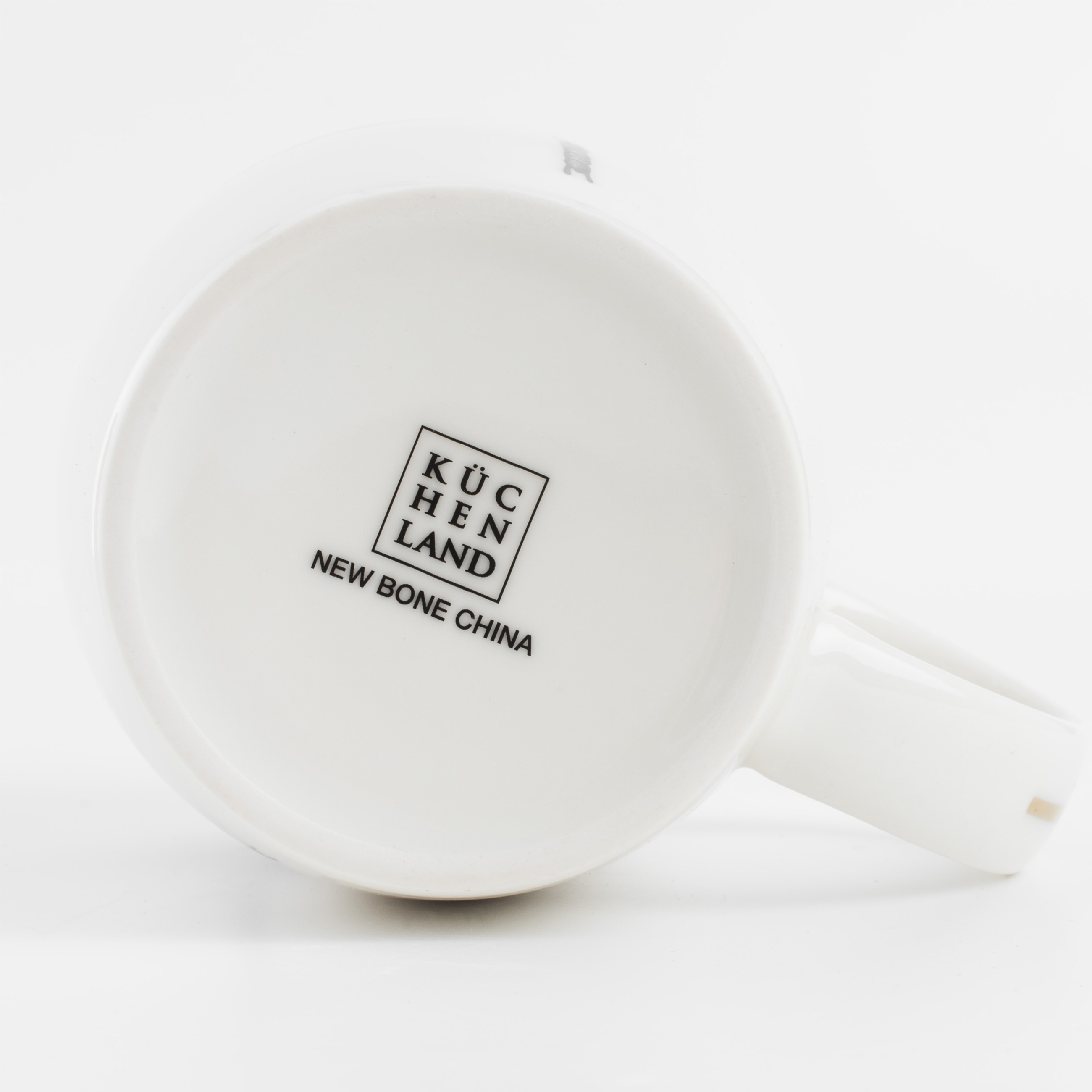 Mug, 380 ml, porcelain N, white, with golden edging, Dragonfly, Bugs, image-4
