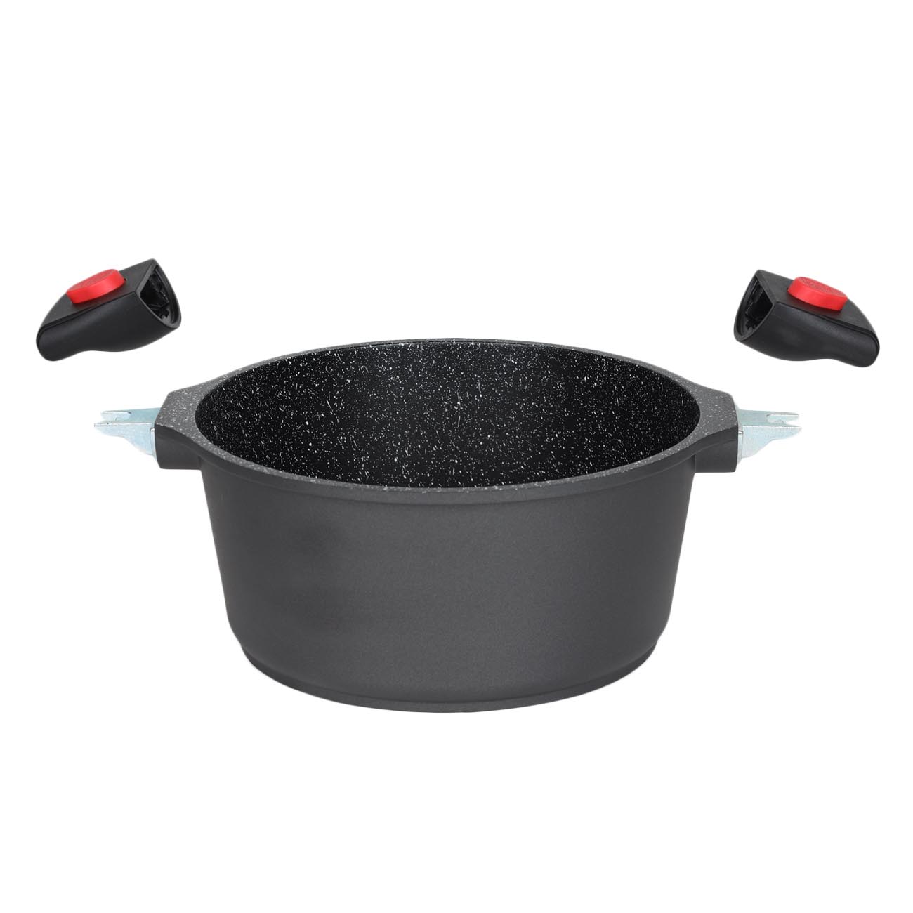 Pot, 20 cm, 2.5 l, with lid, removable handles, coated, aluminum, Solution Red 2