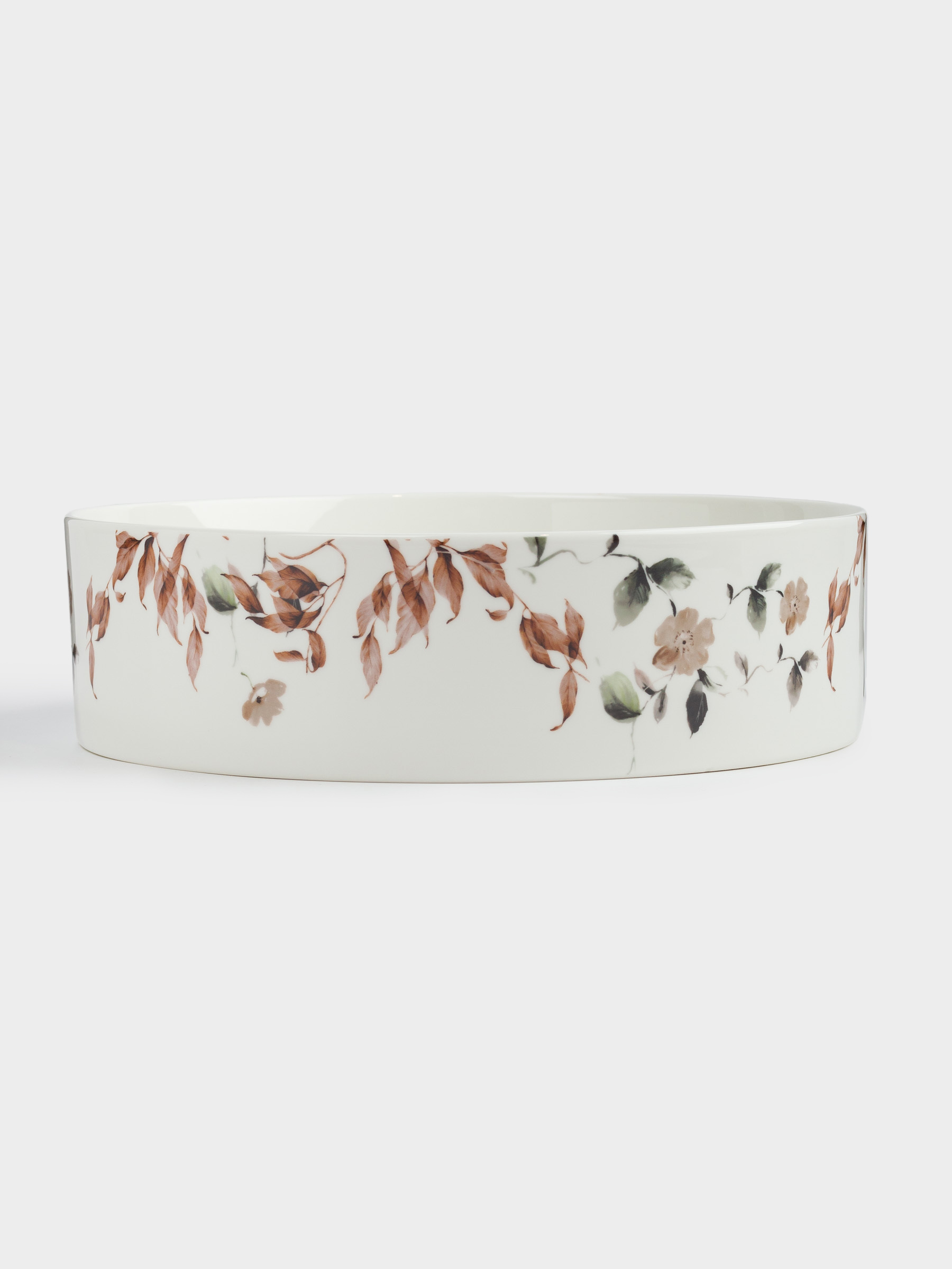 Dish, 23x7 cm, with sides, porcelain N, Autumn leaves, Refined floral, image-0