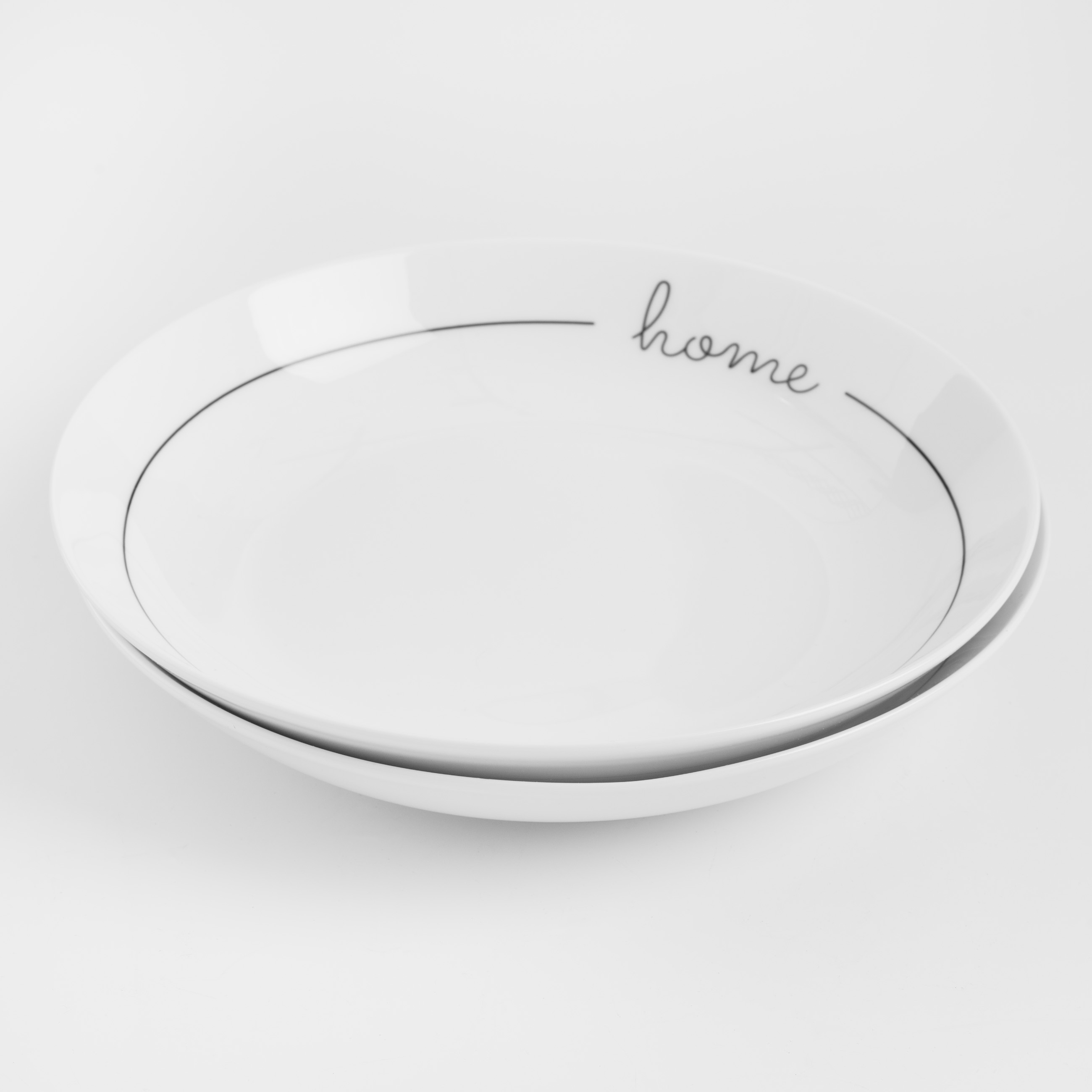 Soup plate, 20x3 cm, 2 pcs, porcelain N, white, Home, Scroll white