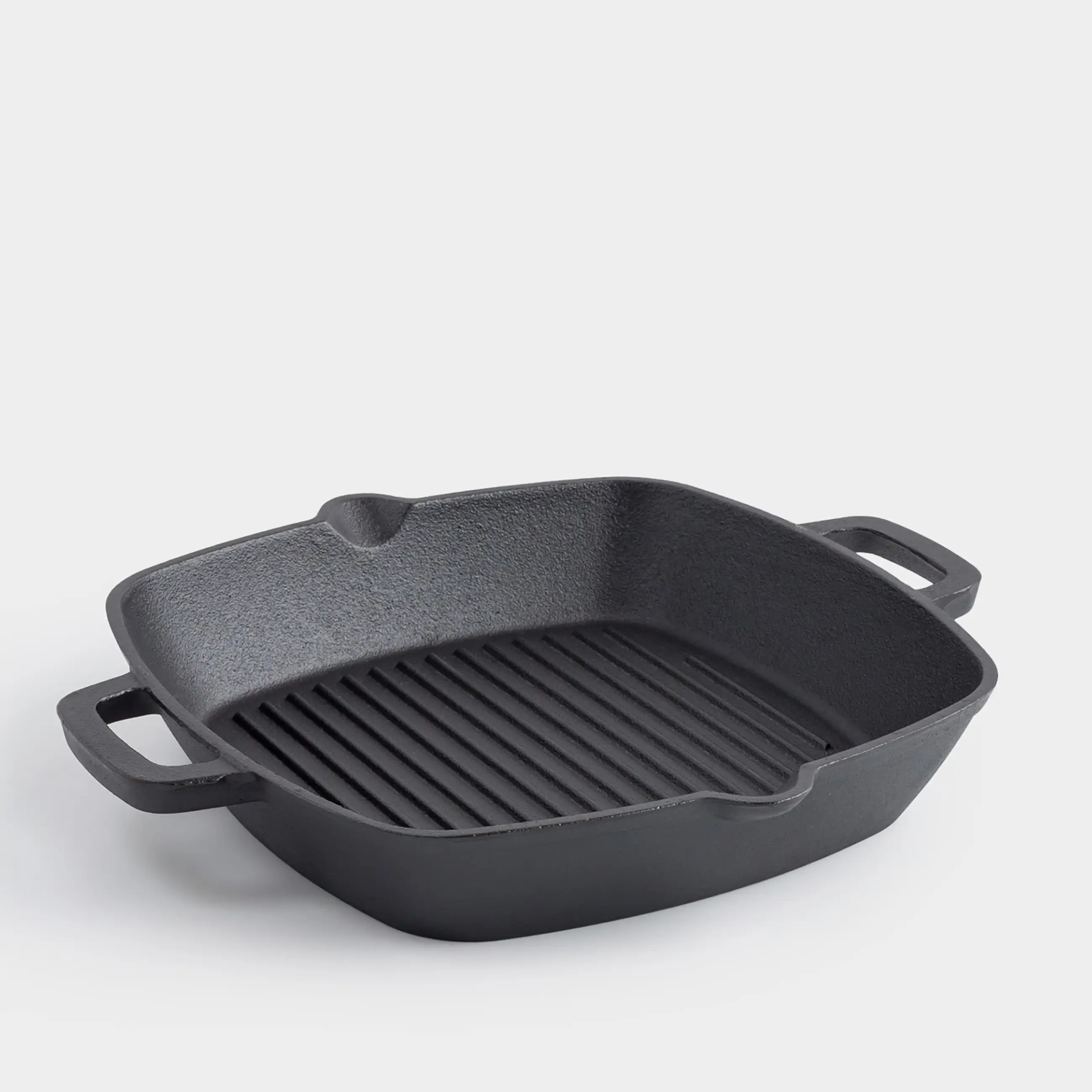 Grill pan, 26 cm, with handles, cast iron, square, black, Authentic