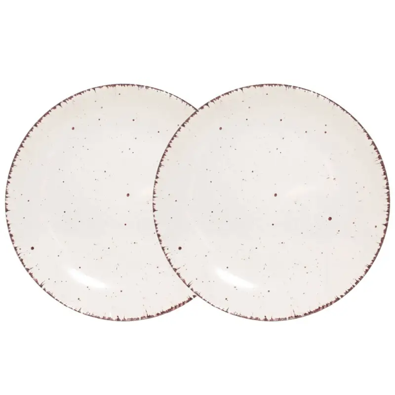 Snack plate, 21 cm, 2 pieces, ceramic, beige, speckled, Speckled