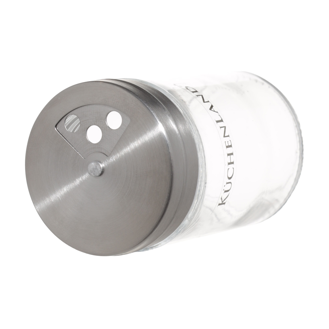 Spice container, 8 cm, large/small holes, glass/steel, Classic-light, image-4