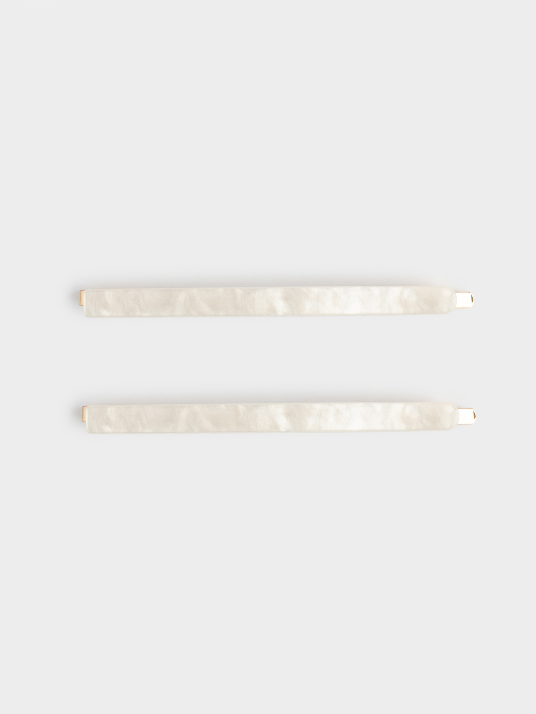 Hair clip, 8 cm, 2 pcs, Acrylic / metal, mother of pearl, Glam, Glam, image-0