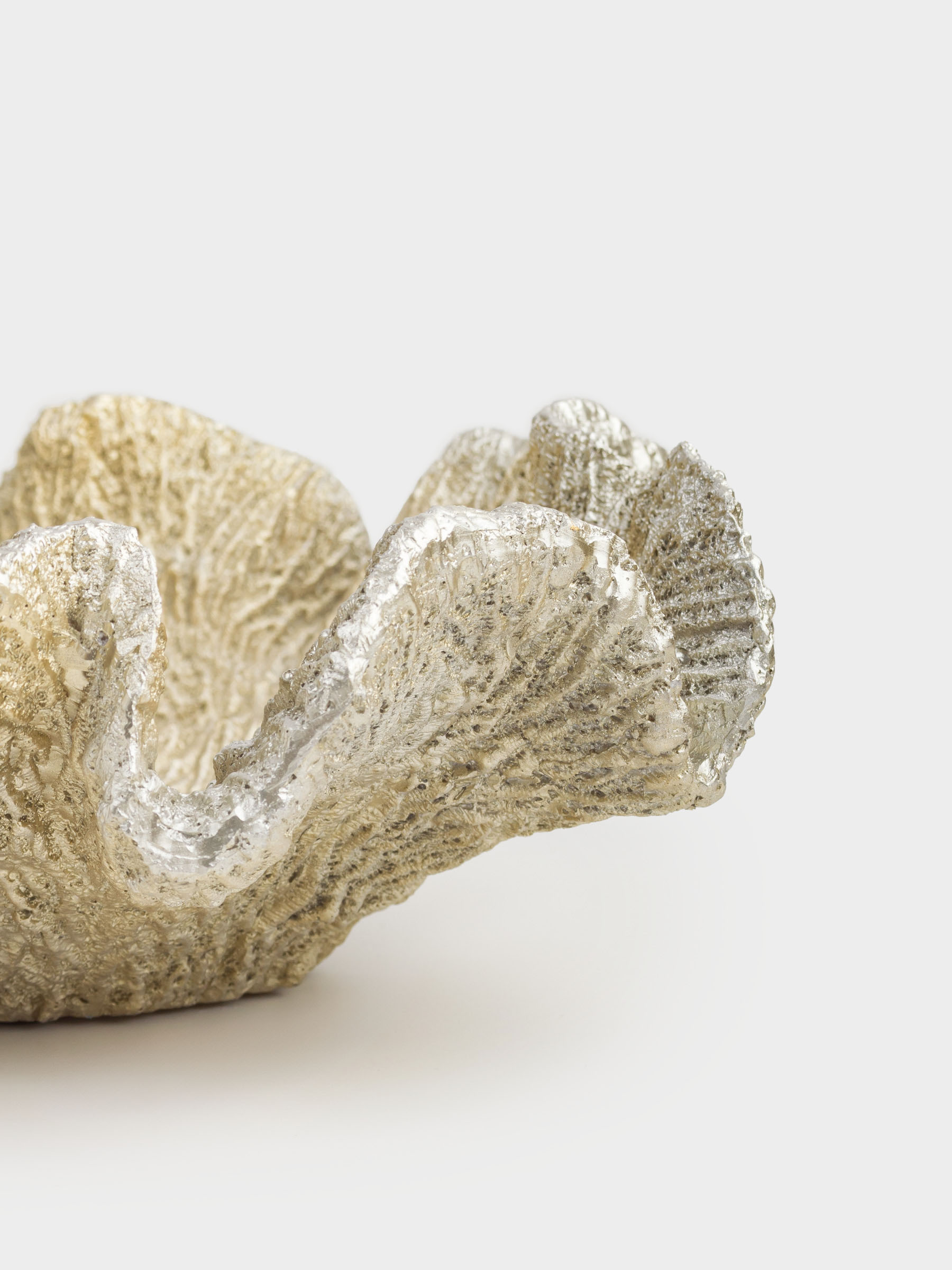Decorative dish, 30x29x12 cm, polyresin, golden, Coral, Coral, image-6
