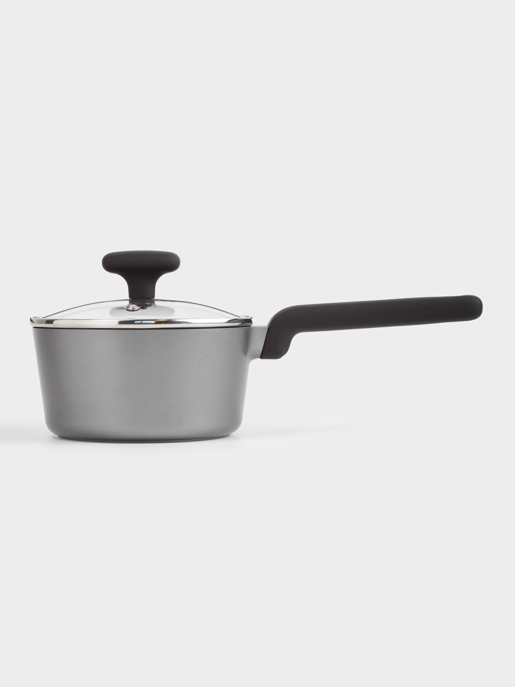 Saucepan, 16 cm, 1.5 l, with lid, coated, aluminum, grey-black, Mintali, image-3