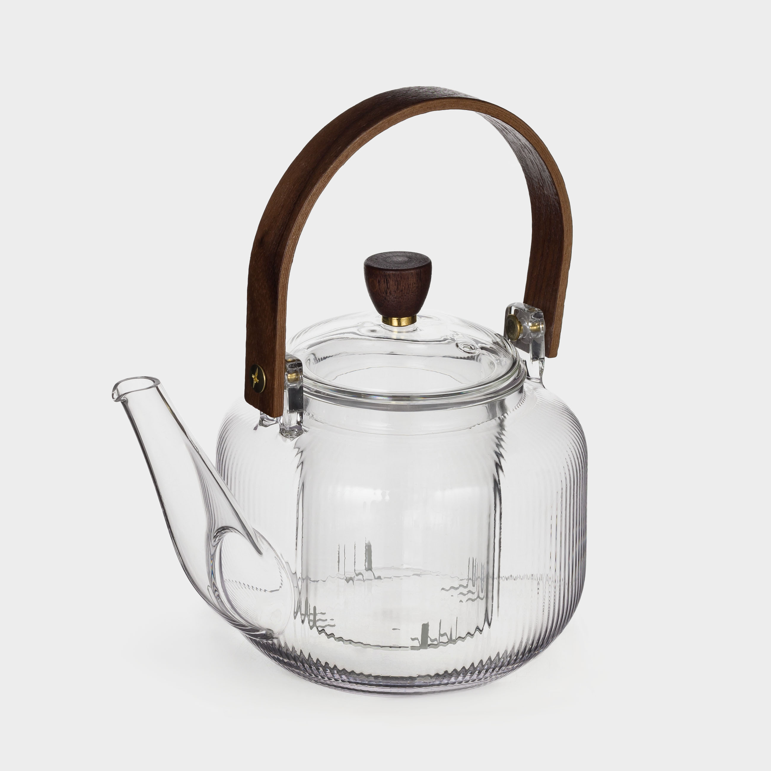 Teapot, 700 ml, glass B / wood, Ribby