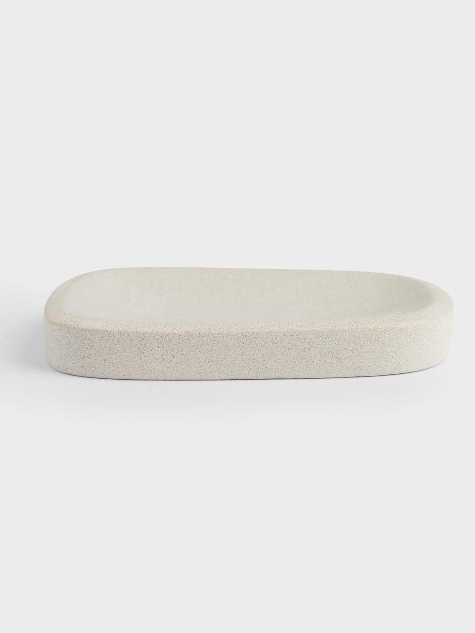 Soap dish, 14x10 cm, cement, rectangular, sand, Severe