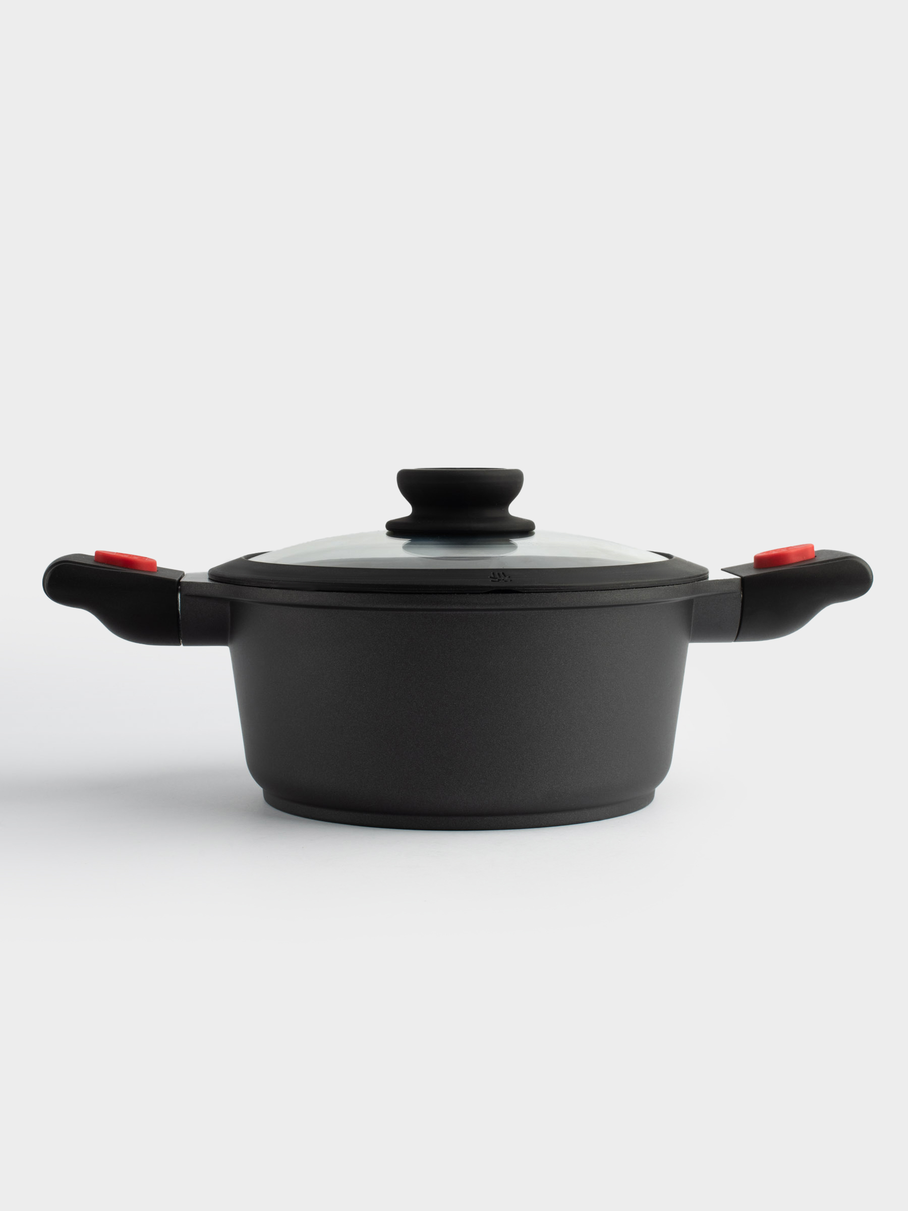 Pot, 20 cm, 2.5 l, with lid, removable handles, coated, aluminum, Solution Red 2, image-1