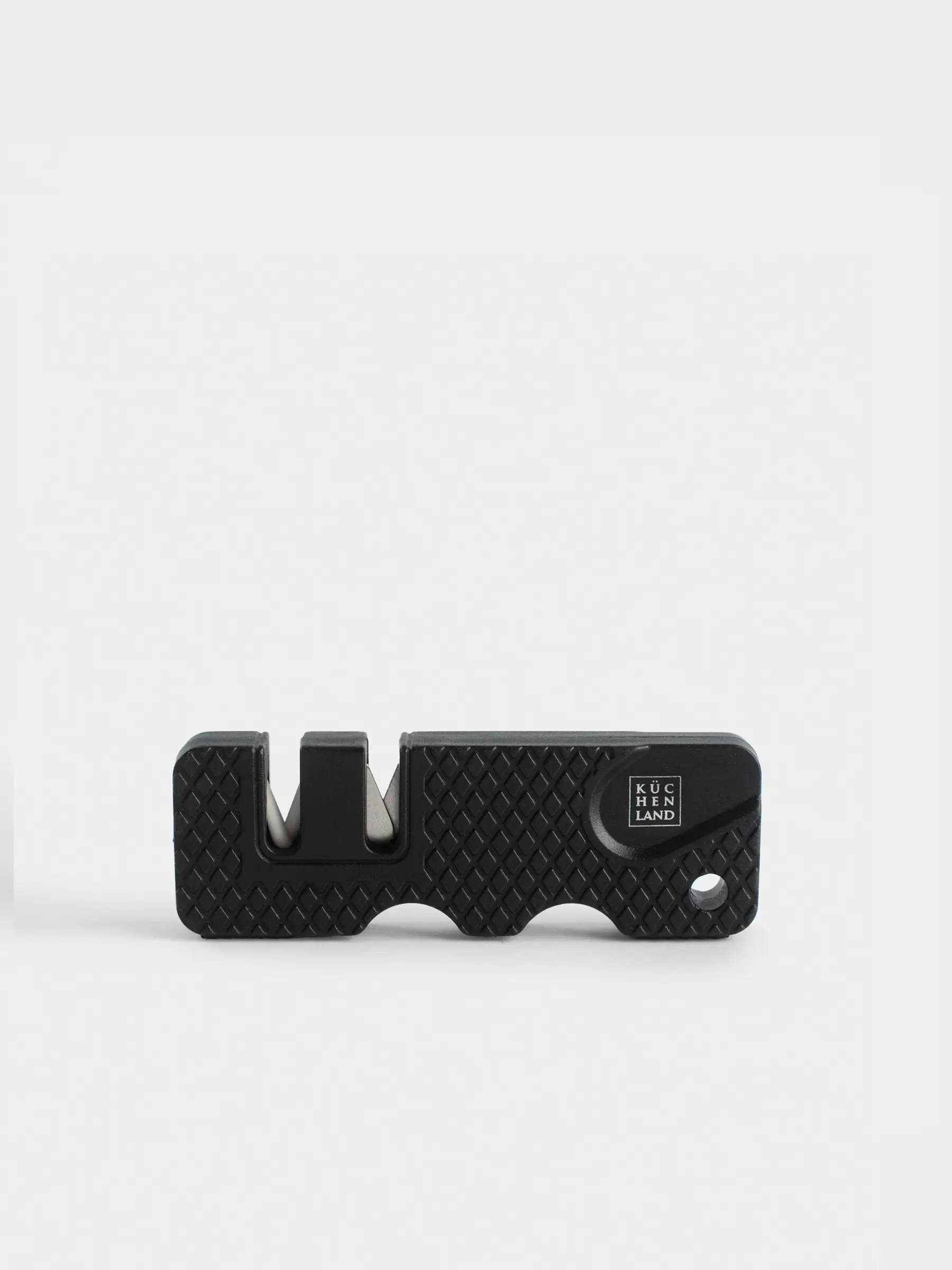 Knife sharpener, 9 cm, two stages of sharpening, black, Extra-light black