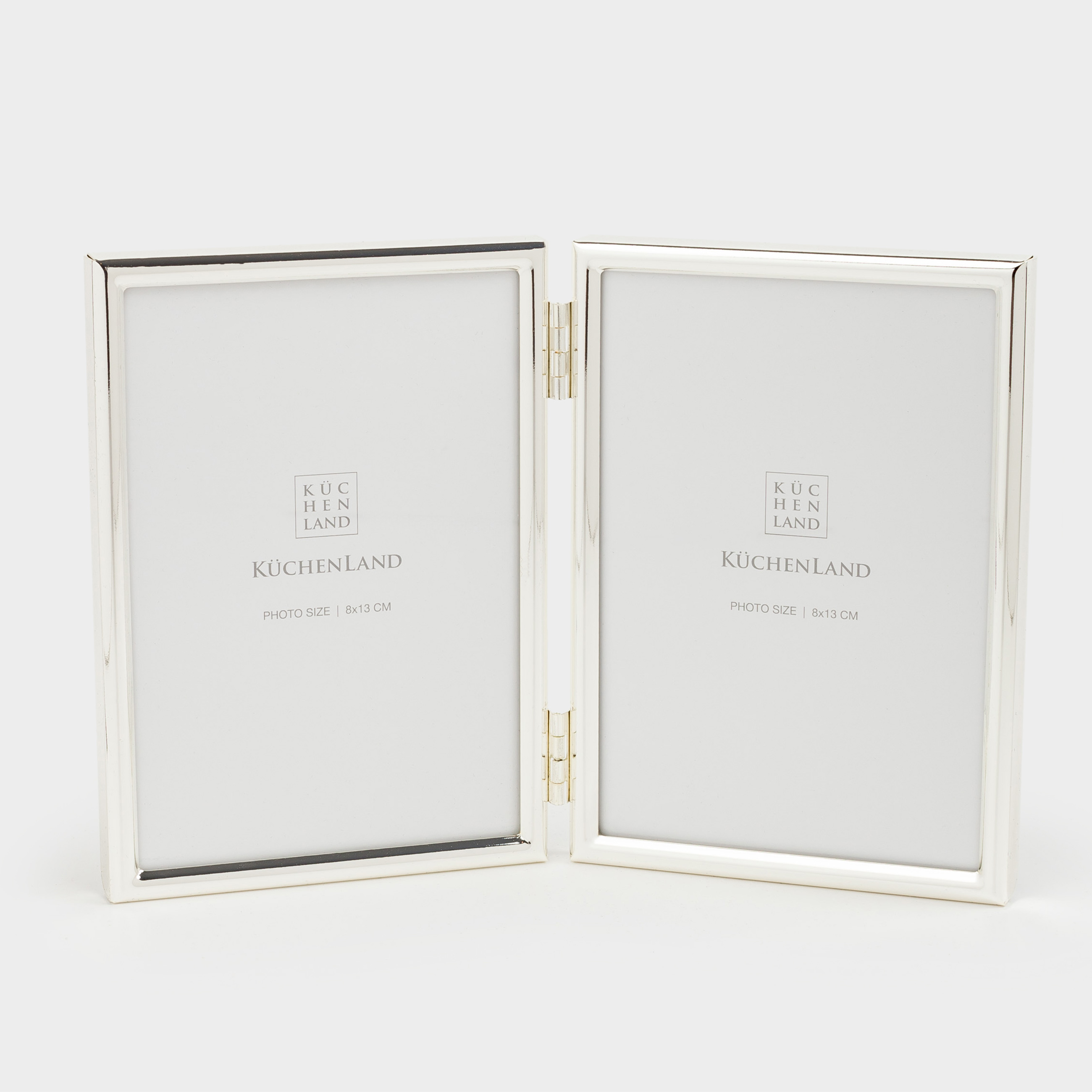 Photo frame, 13x19 cm, 2 photos, metal / glass, silver, Fantastic, image-1