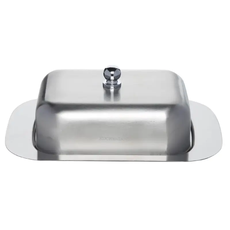Butter dish, 18 cm, steel, rectangular, Classic