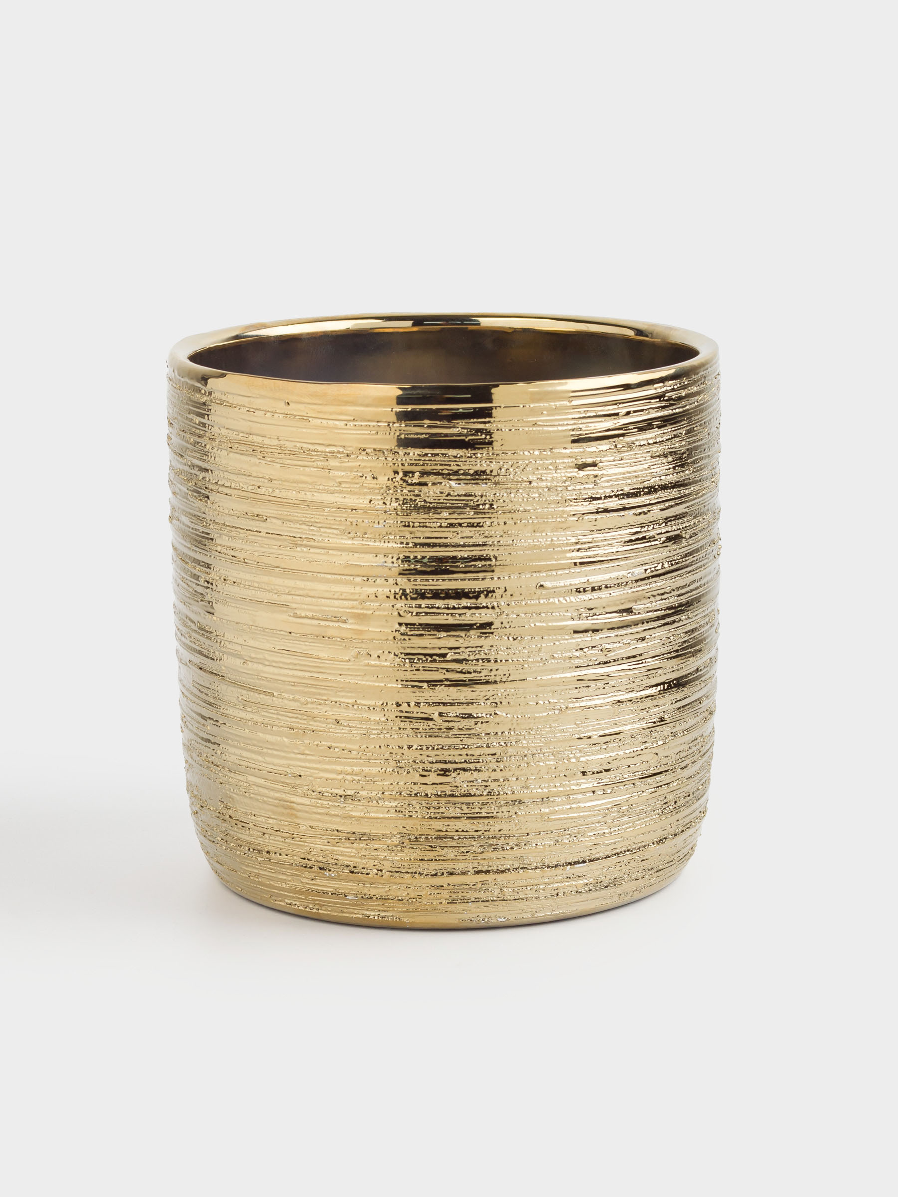 Planters, 14x14 cm, ceramic, golden, Galore