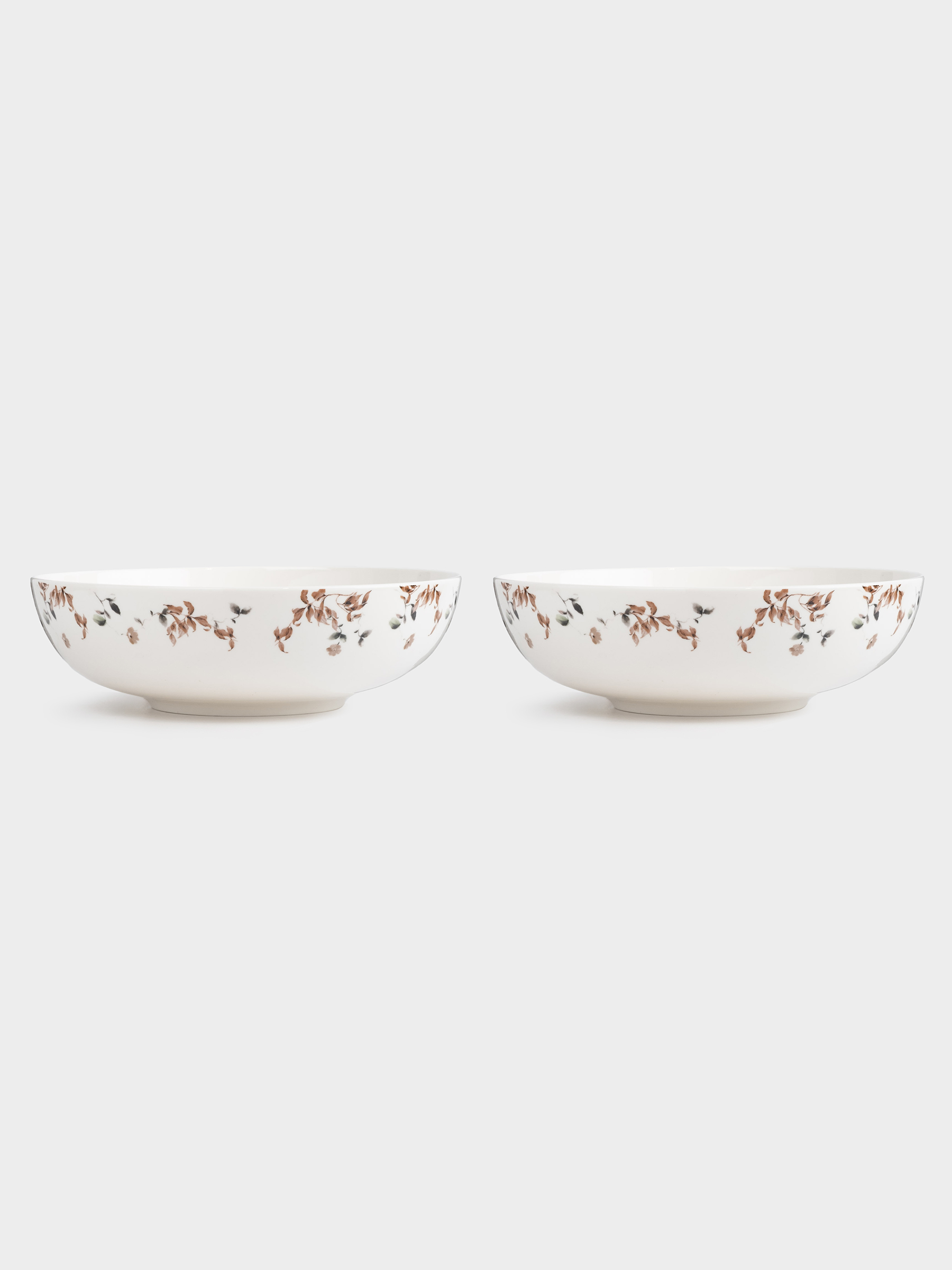 Soup plate, 19x6 cm, 2 pieces, porcelain N, Autumn flowers, Refined floral, image-1