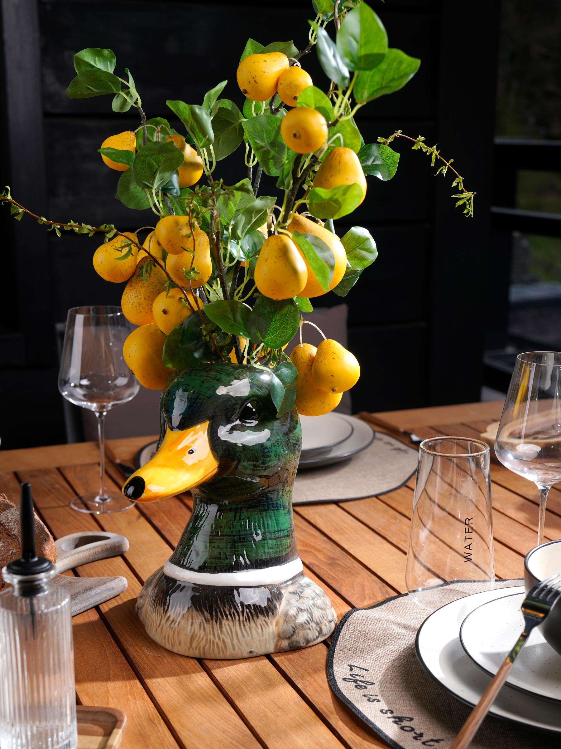 Flower vase, 24 cm, decorative, ceramic, Drake, Duck, image-7
