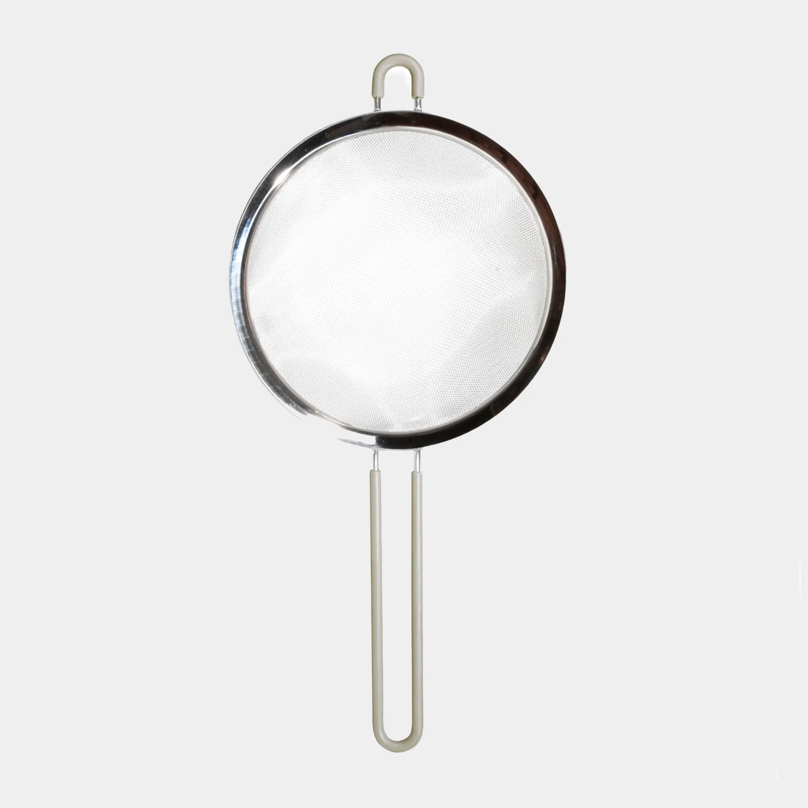 Strainer, 20 cm, with handle, steel / silicone, beige, Tammy