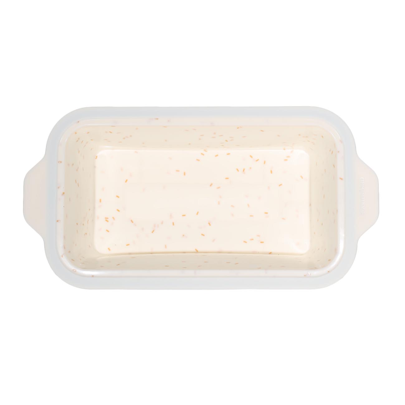 Baking dish, 28x14 cm, silicone / steel, rectangular, milk, speckled, Bakery speckled, image-1