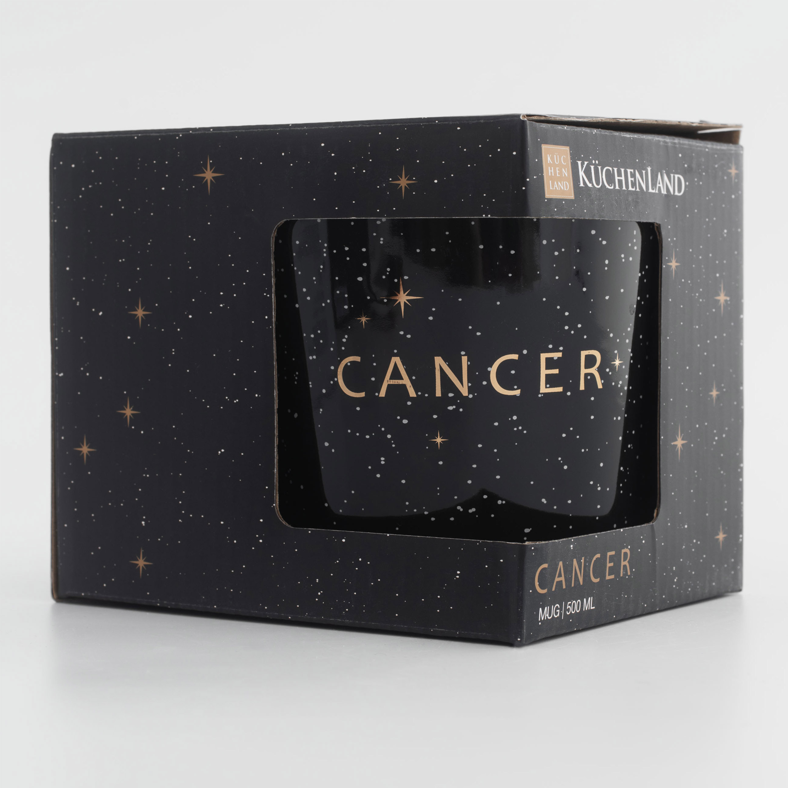 Mug, 500 ml, porcelain N, black, Cancer, Zodiac, image-5