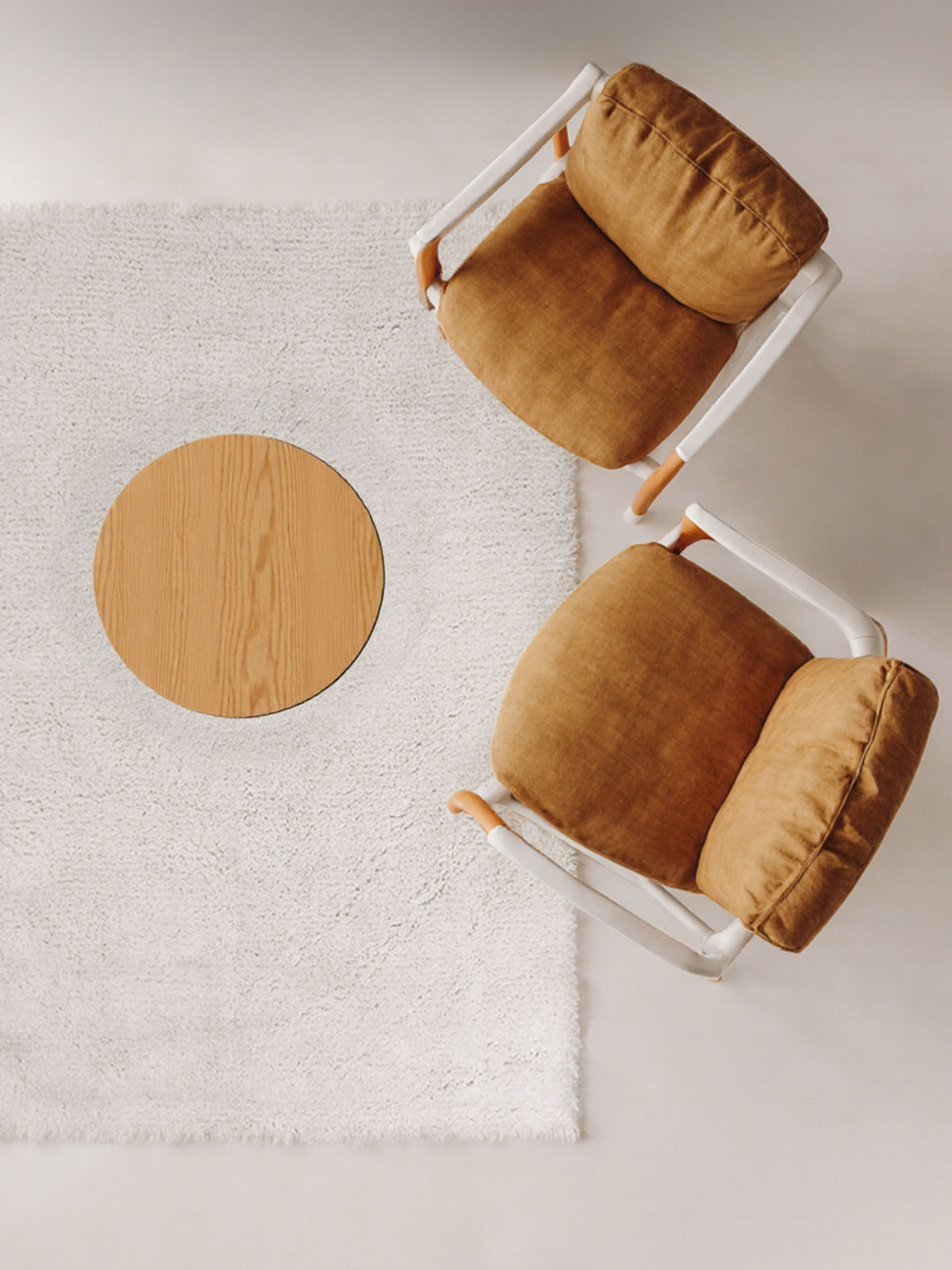 Carpet, 150x210 cm, polyester / cotton, milk, Fluffy pile, Monotone, image-6