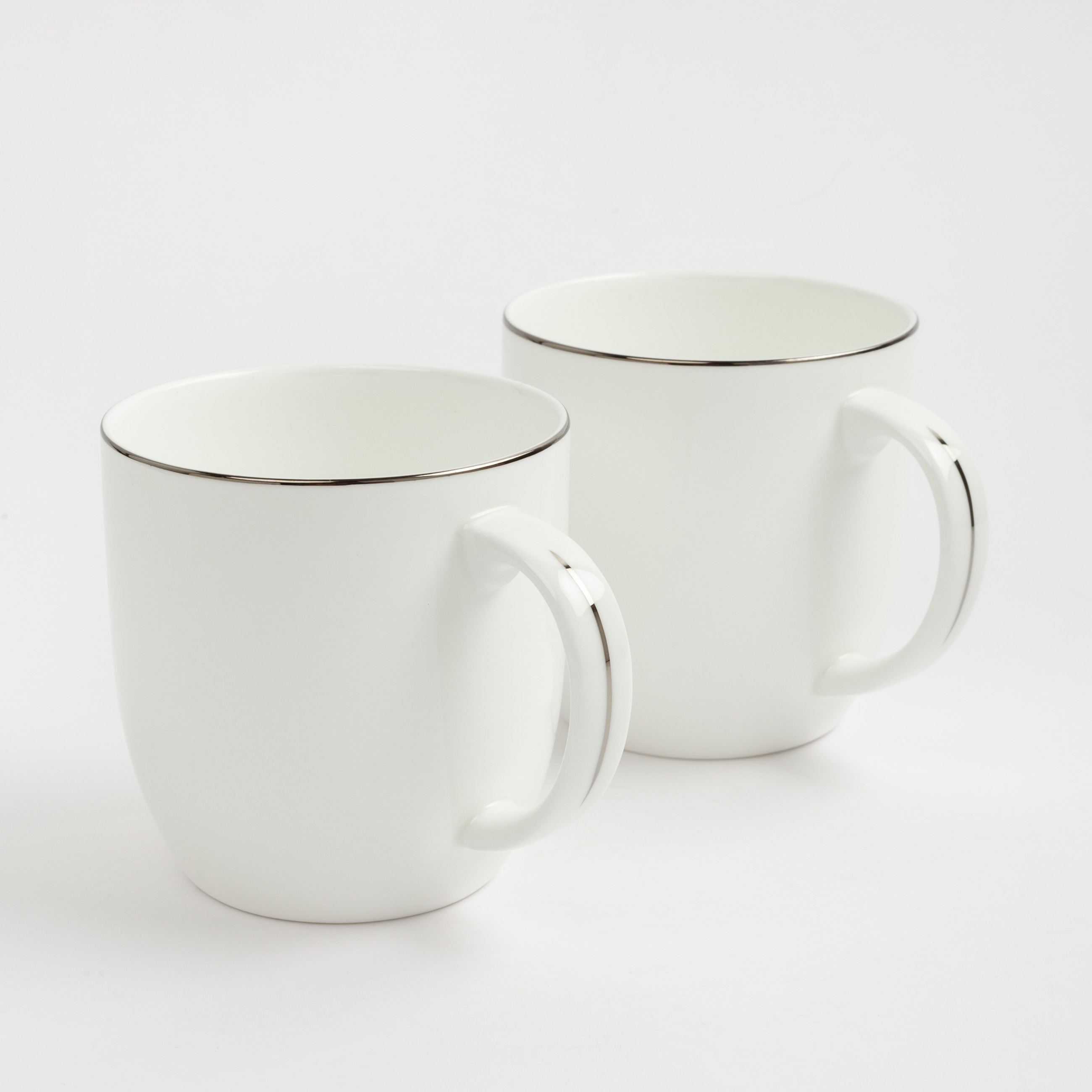 Mug, 370 ml, 4 pcs, porcelain F, white, Ideal silver изображение № 3