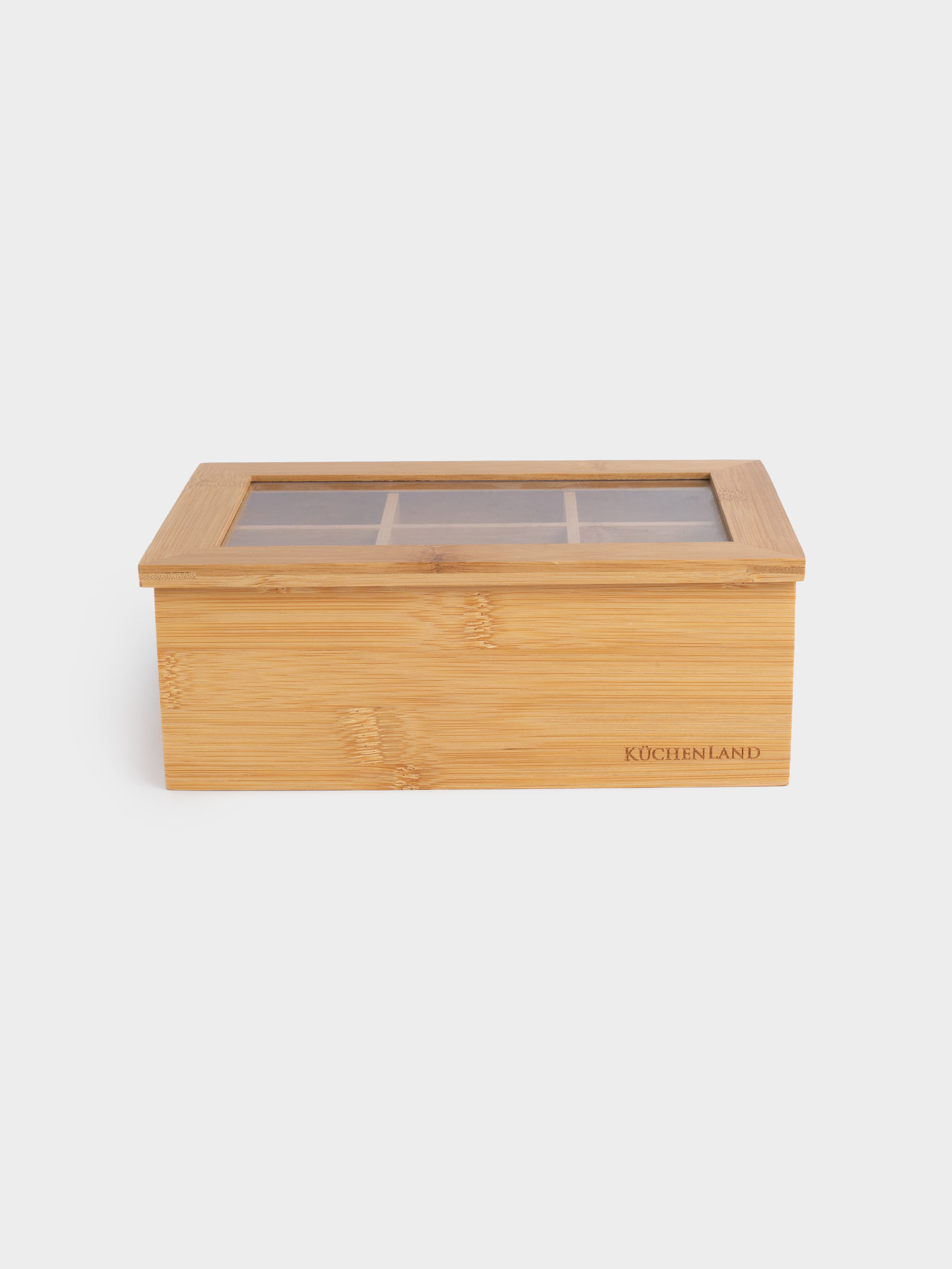 Tea box, 24x16 cm, 6 otd, bamboo, rectangular, Bamboo, image-1