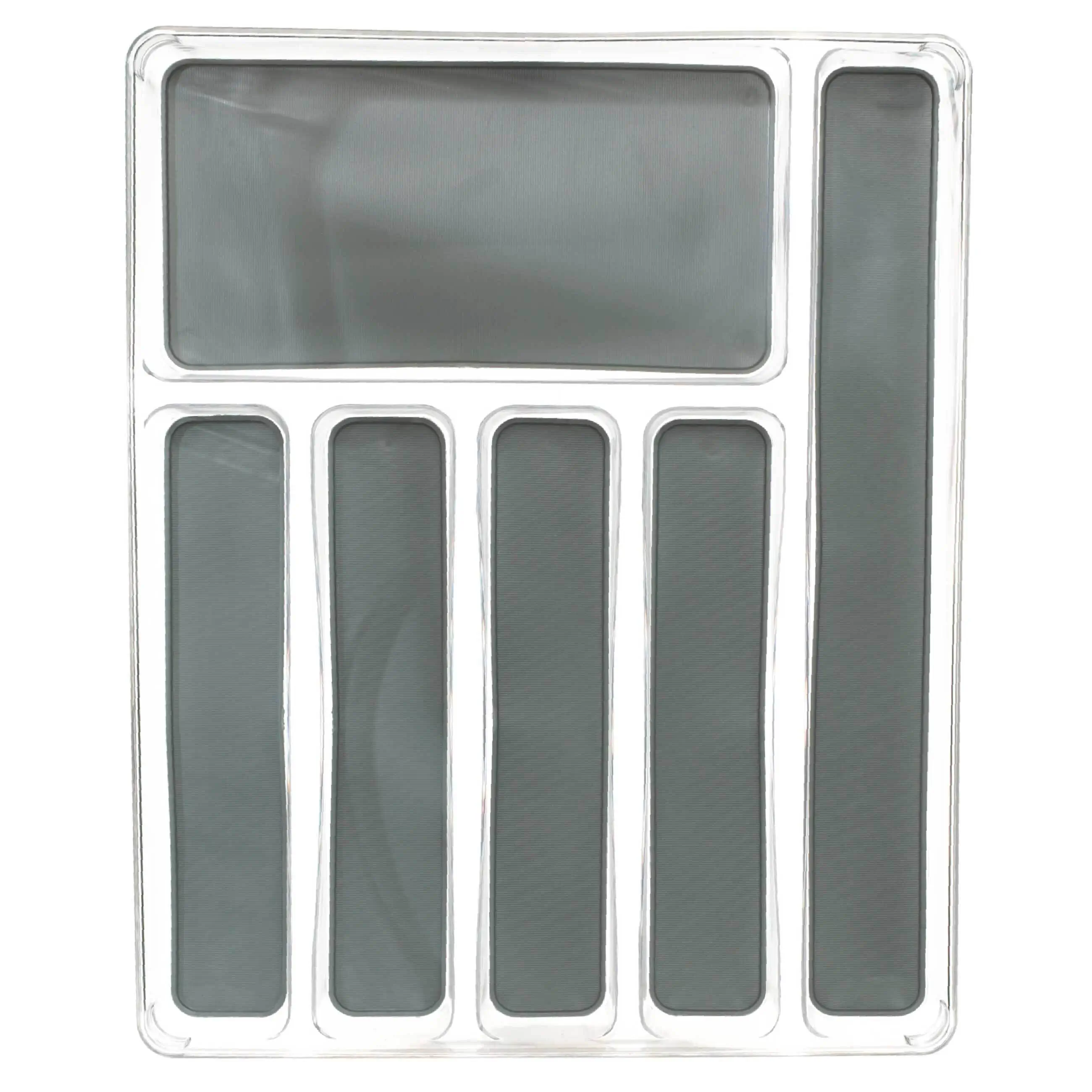 Cutlery tray, 40x32 cm, 6 compartments, removable linings, plastic / rubber, Non-slip new, image-0