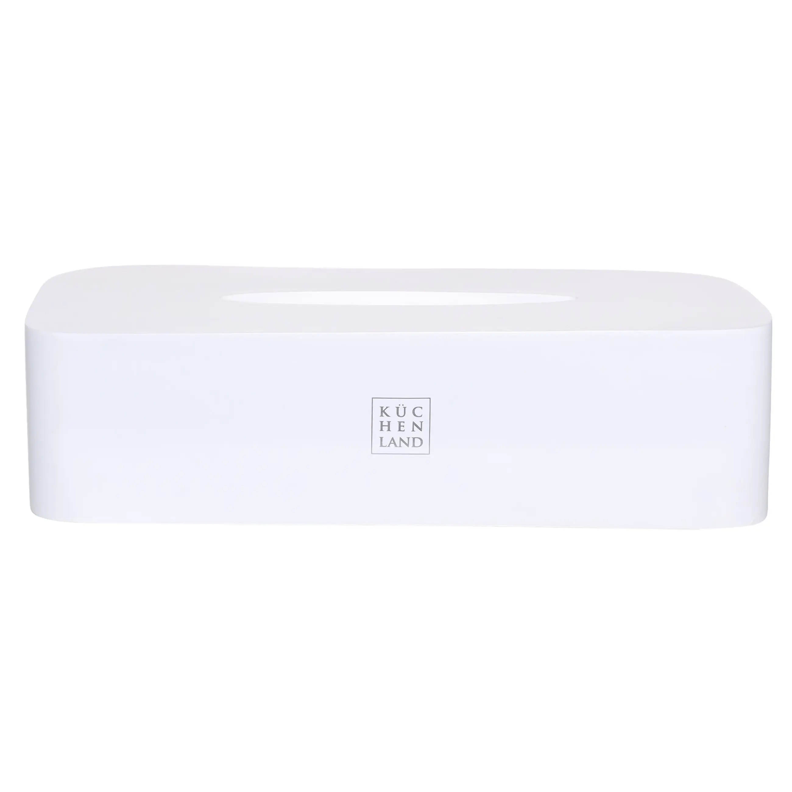 Paper napkin box cover, 26x13 cm, polyresin, white, Vesta, image-0