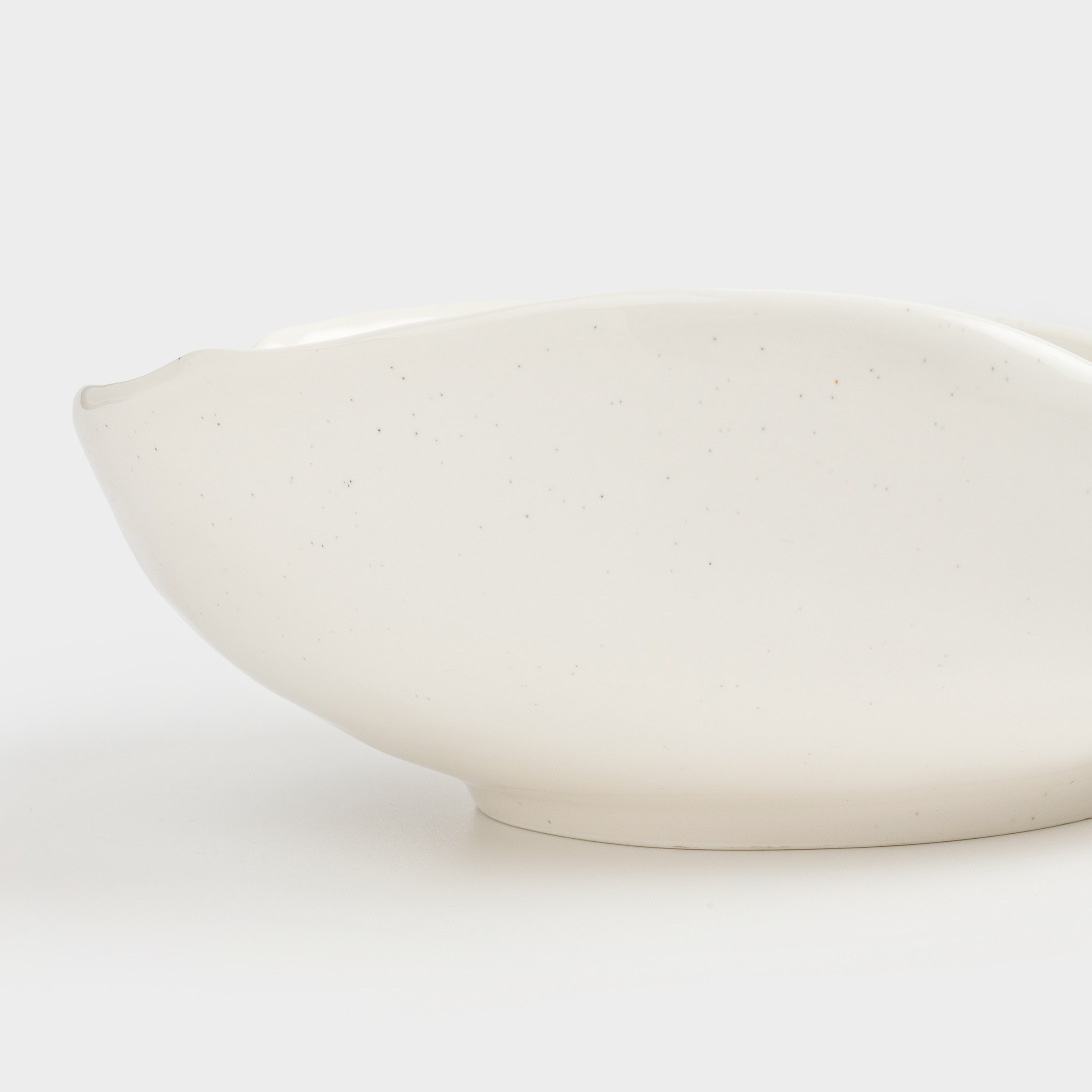 Fruit bowl, 27x9 cm, ceramic, milk, speckled, Uneven edge, Delicia, image-8