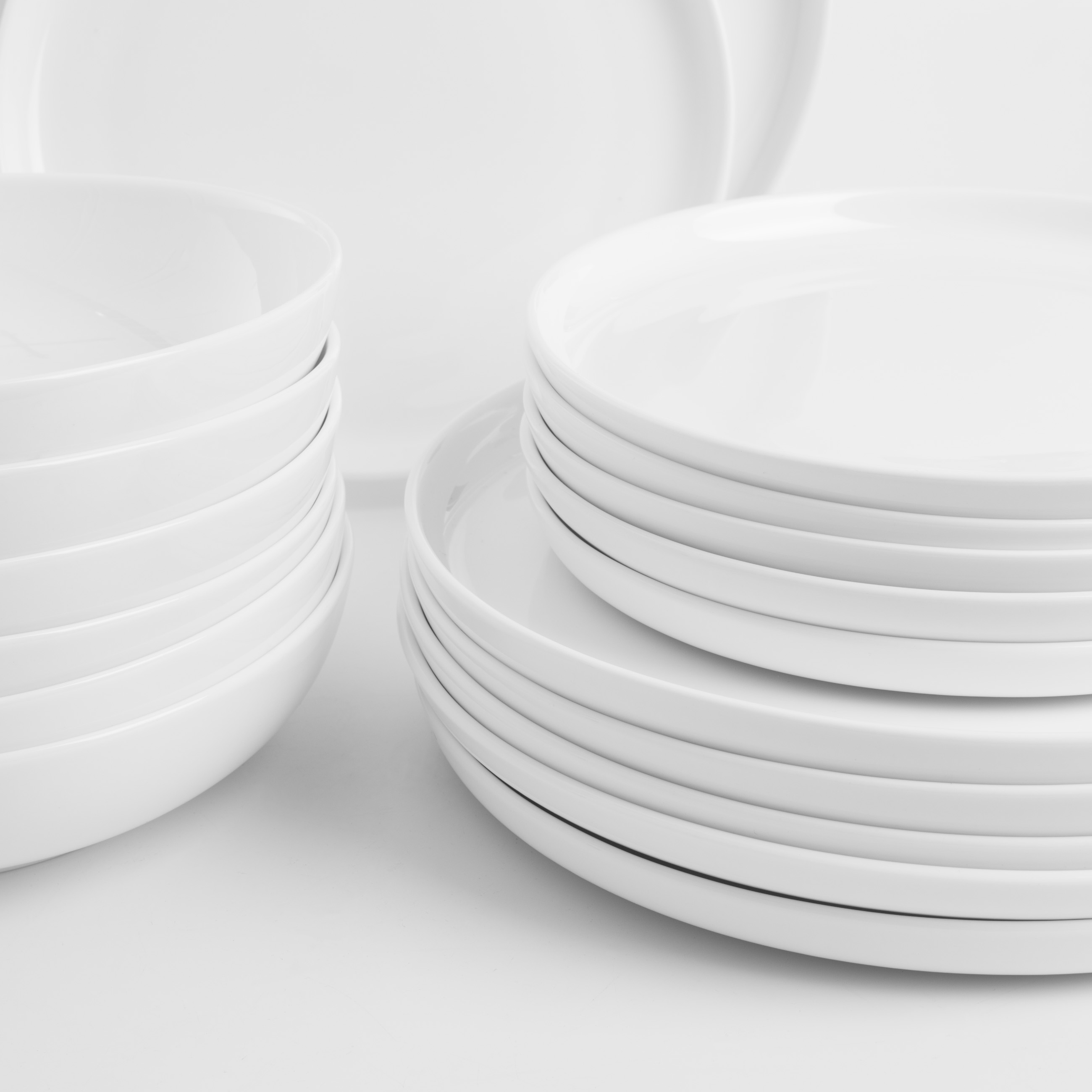Dining set, 6 pers, 18 pr, porcelain F, white, Ideal white