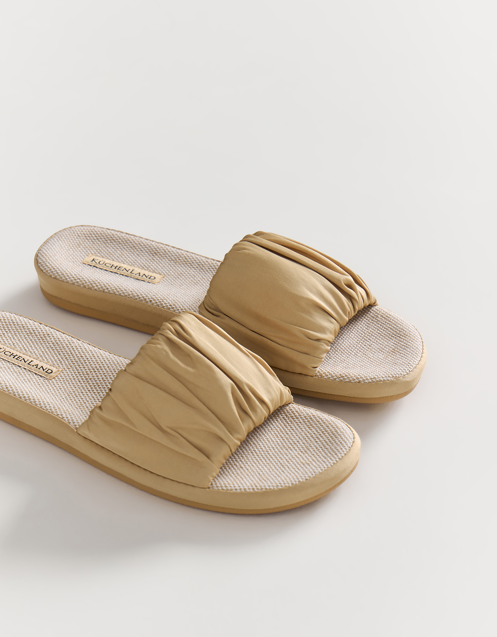 Women's slippers, homewear, size 36-37, polyester / cotton, beige, Everleigh, image-4