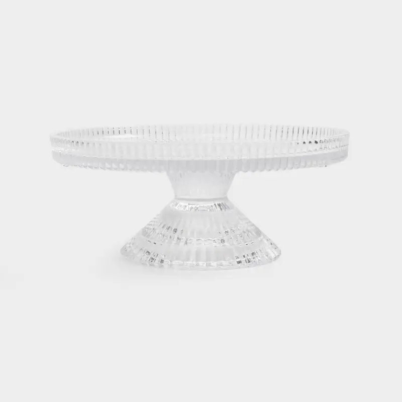 Dish on a leg, 20x8 cm, glass P, Ribby