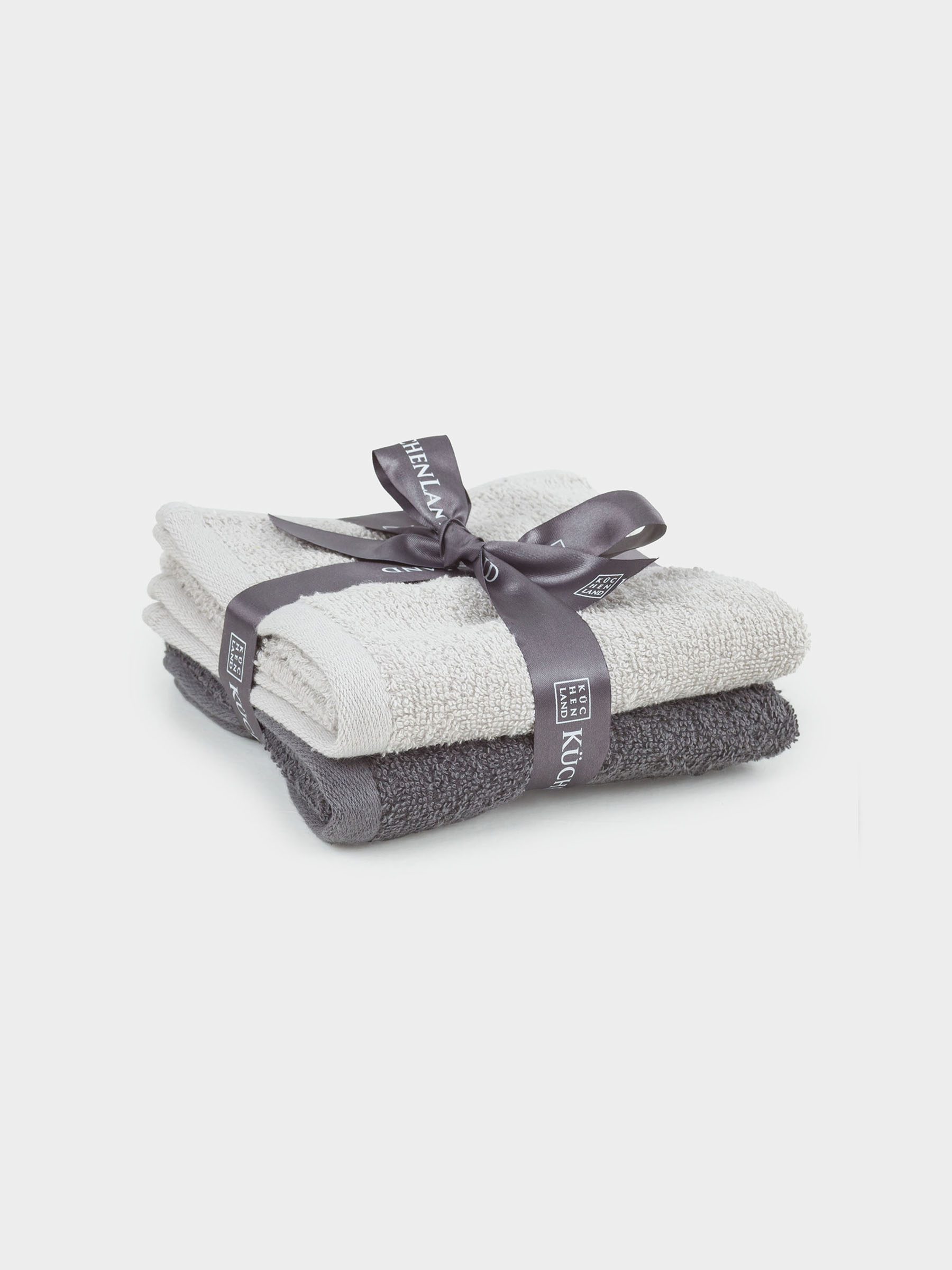 Kitchen towel, 30x60 cm, 2 pcs, cotton, beige/dark gray, Mong, image-0