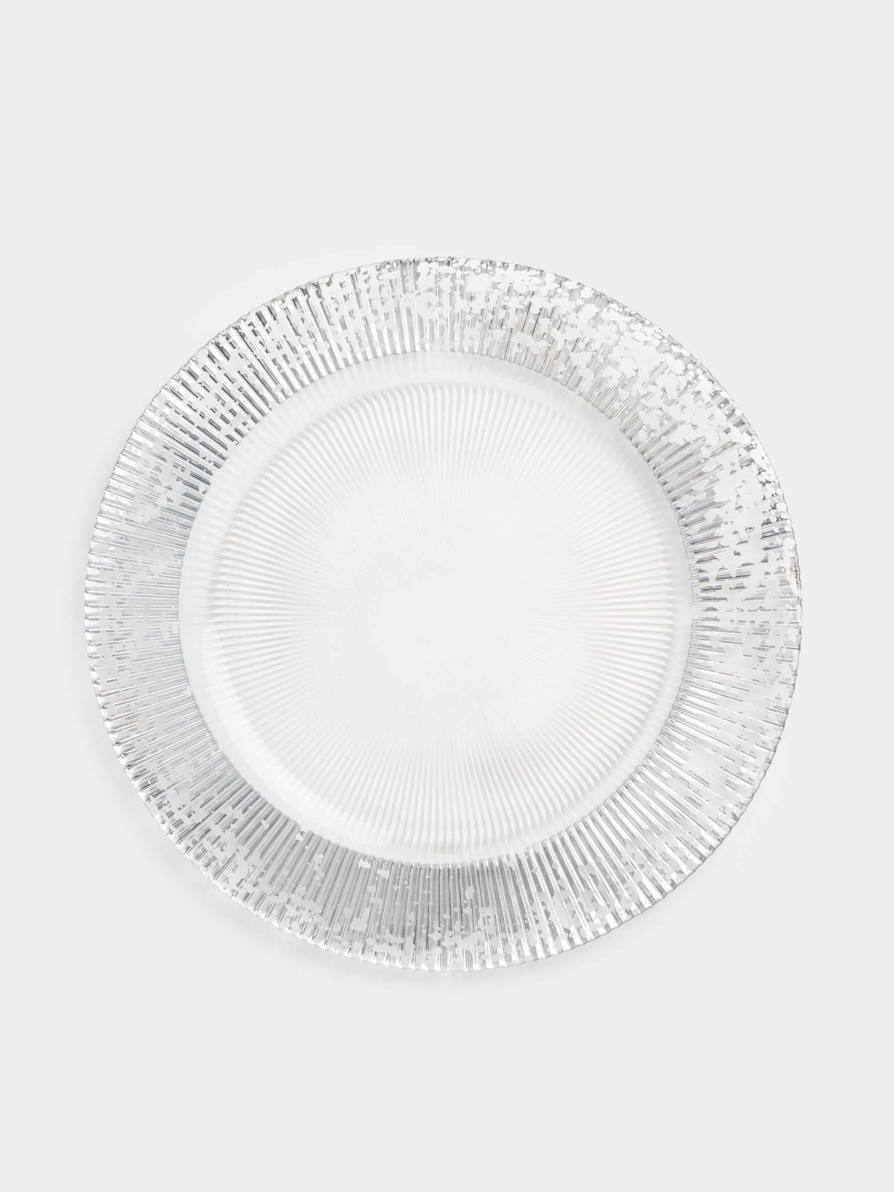 Charger plate, 33 cm, glass P, with silver glitter, Ribby, image-0