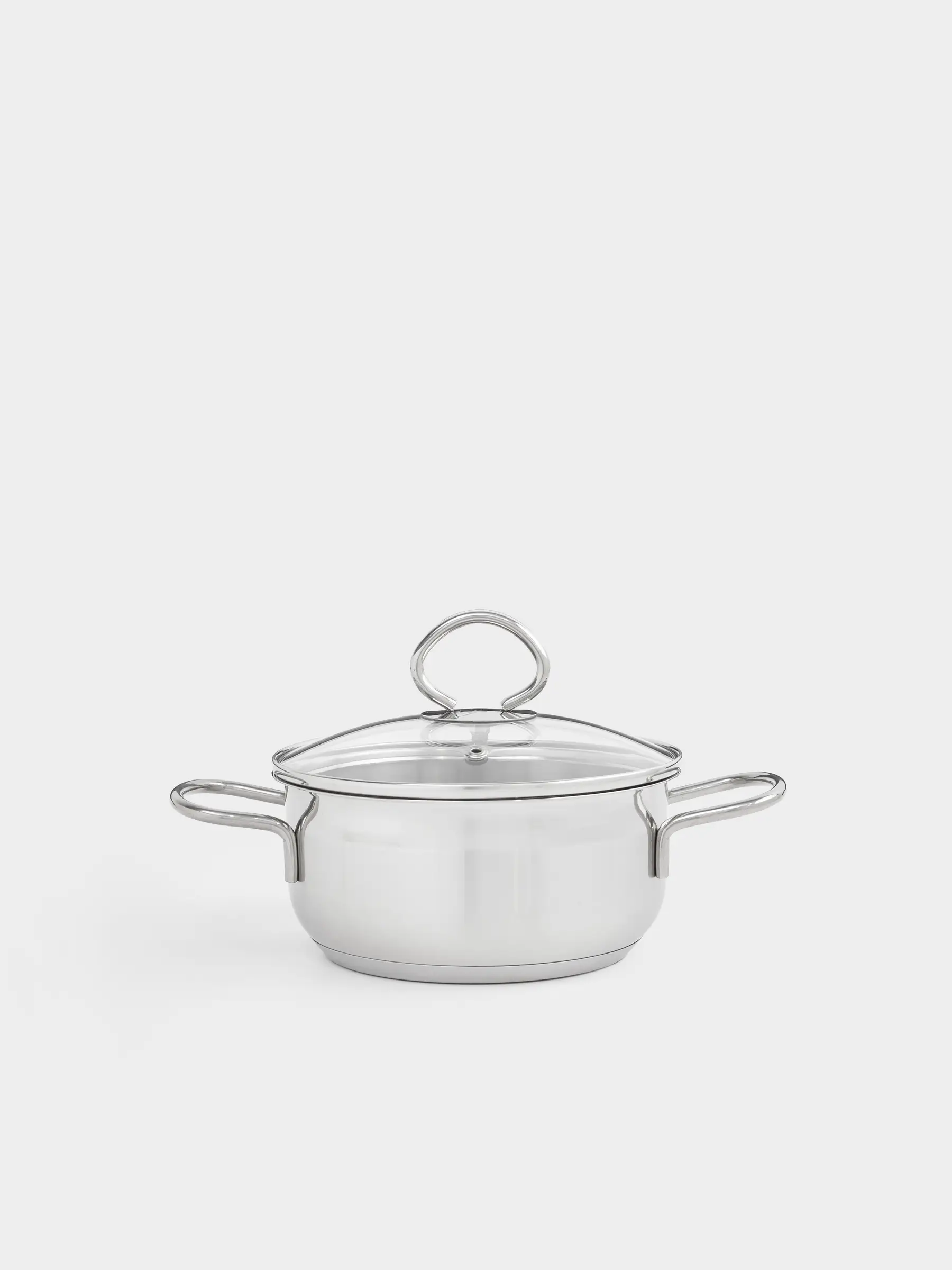 Pot, 16 cm, 1.4 l, with lid, steel / glass, Egoist lite