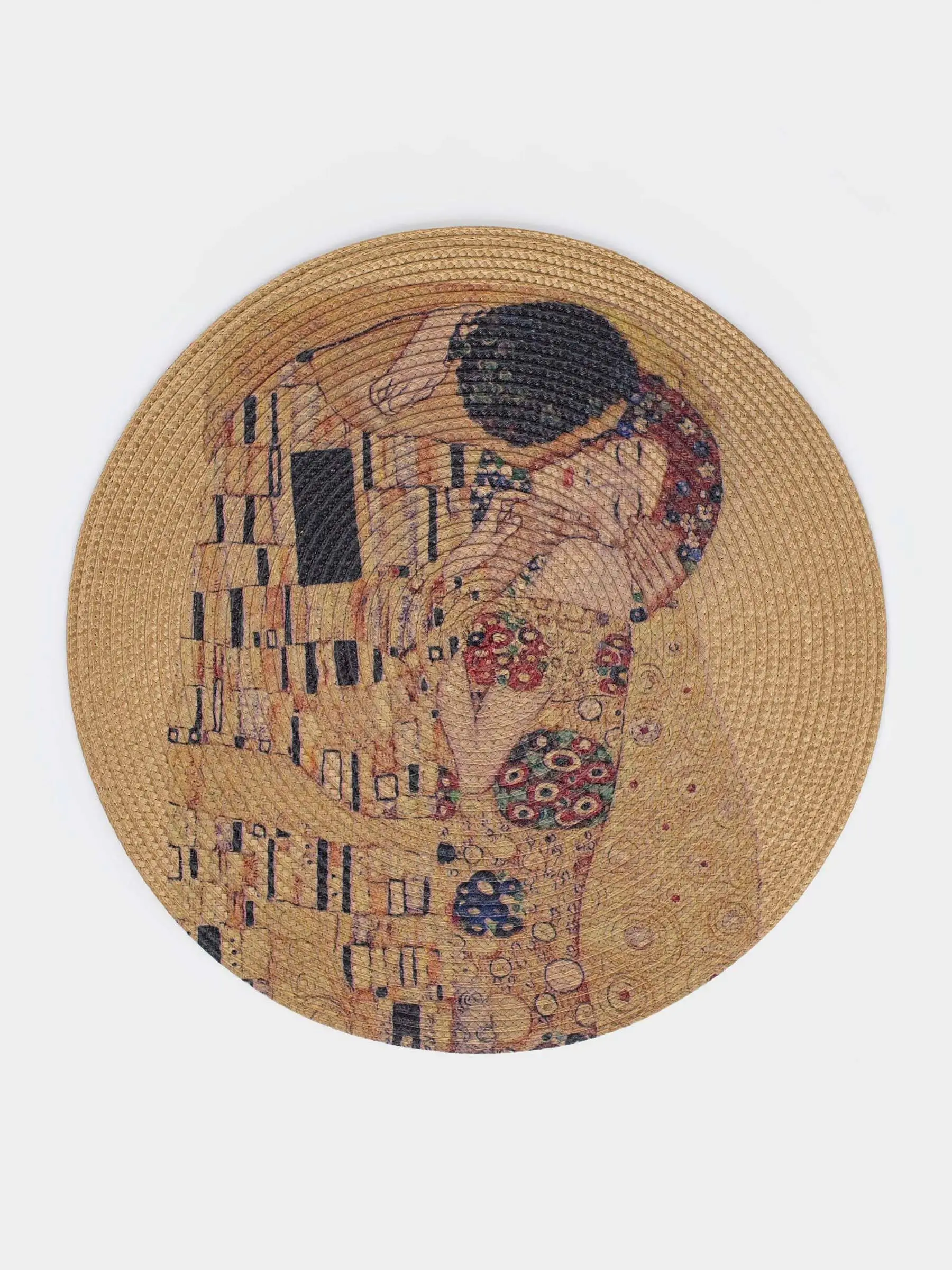Napkin for appliances, 38 cm, polypropylene/PET, Round, Golden, Kiss, Klimt, Circle print, image-0