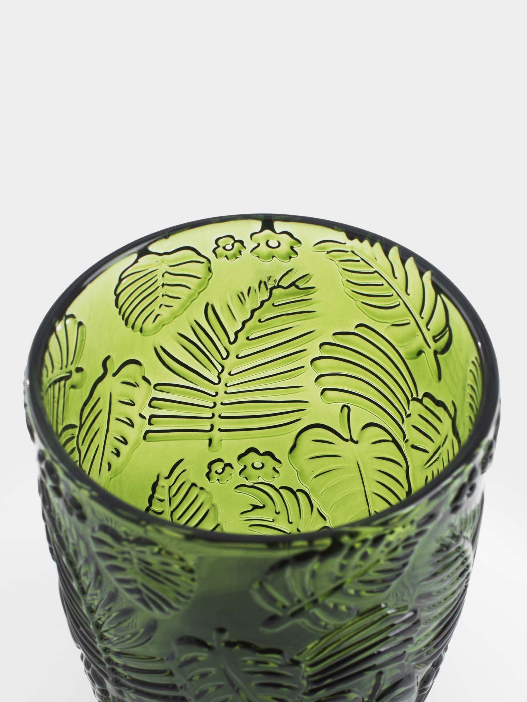 Glass, 10 cm, 300 ml, glass R, green, Monstera, Tropical leaves, image-3