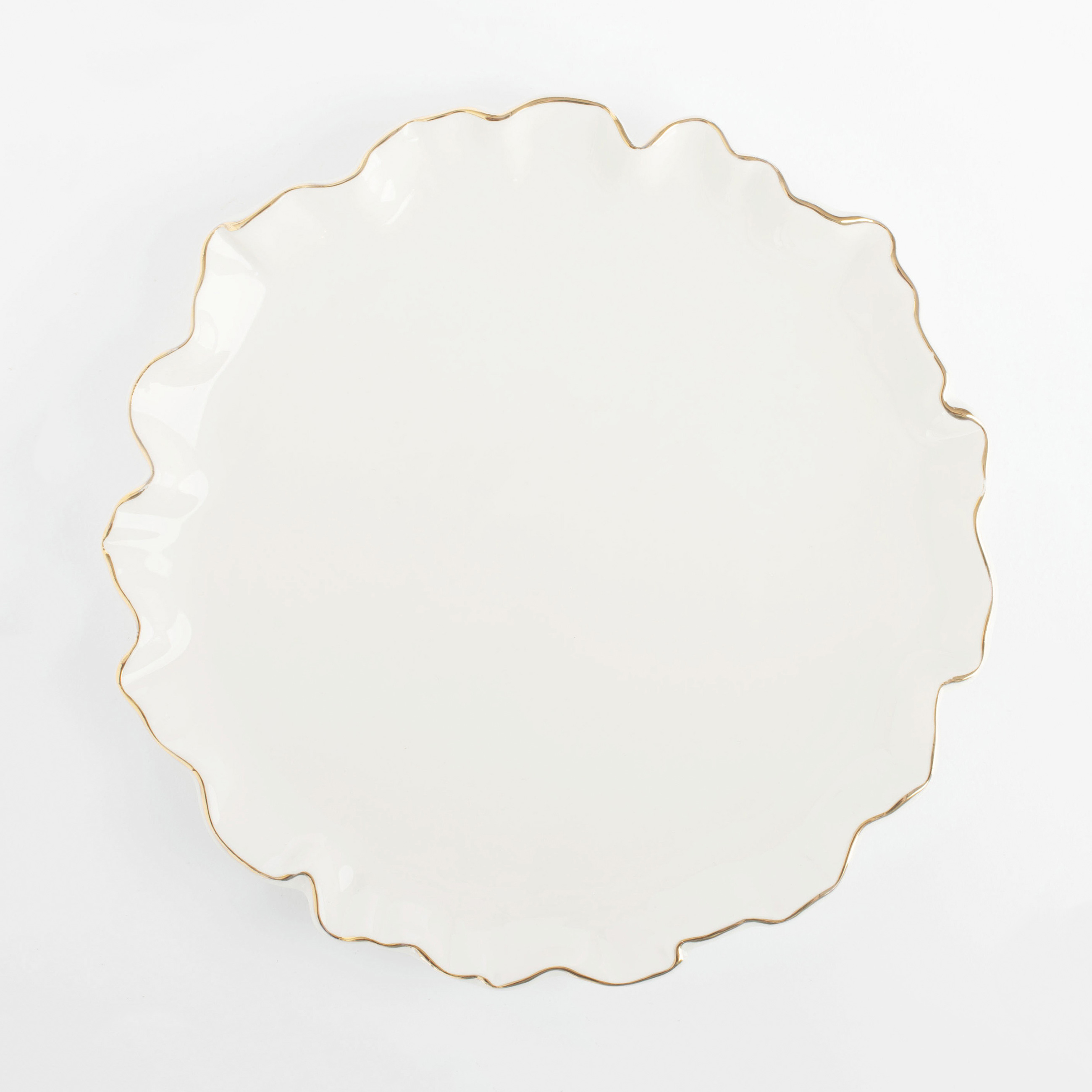 Snack plate, 20 cm, porcelain P, with golden edging, Crumpled effect, Crumple gold, image-0