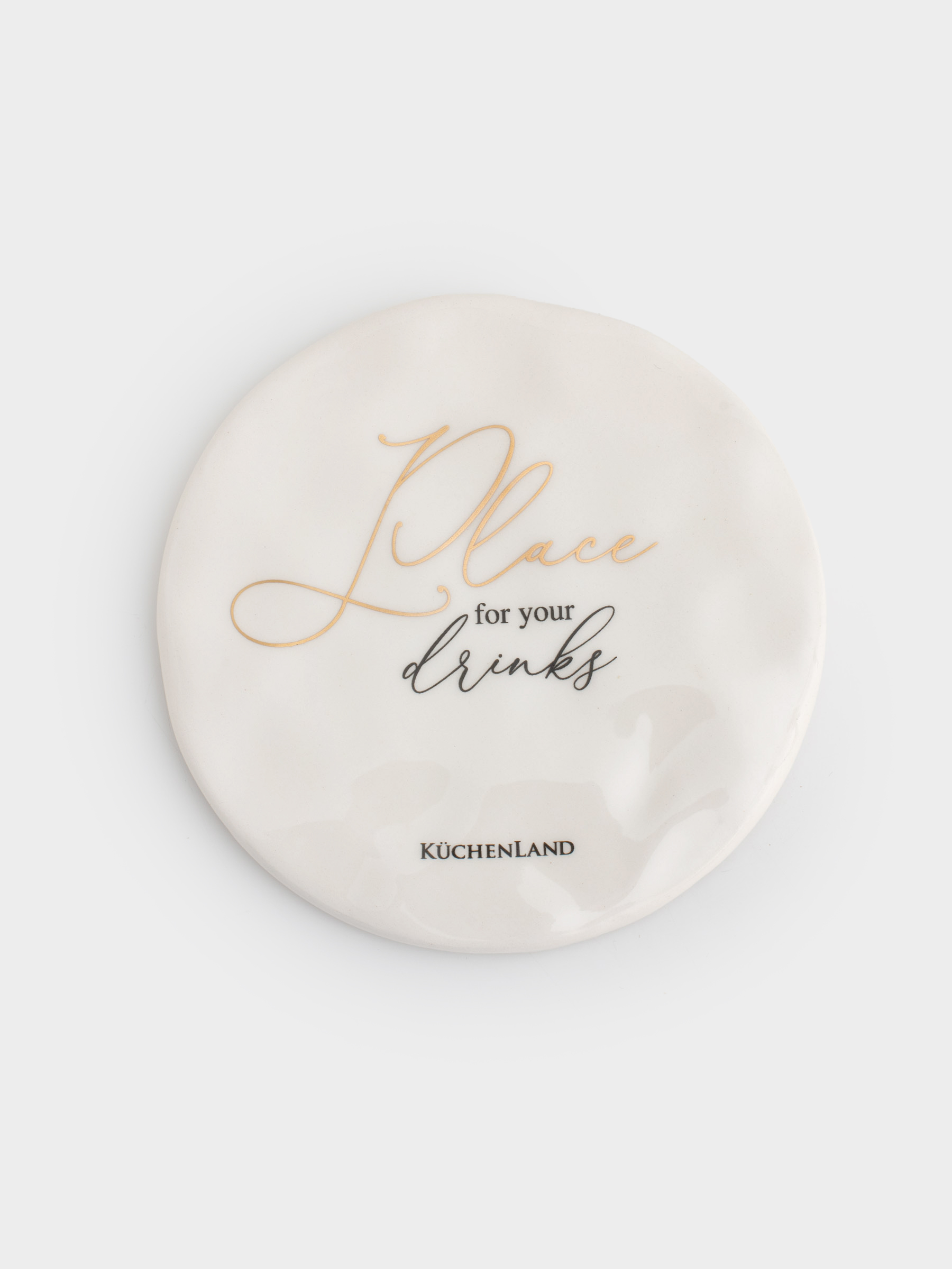 Coaster, 10 cm, ceramic, round, milky, Crumpled effect, Crumple kitchen, image-3