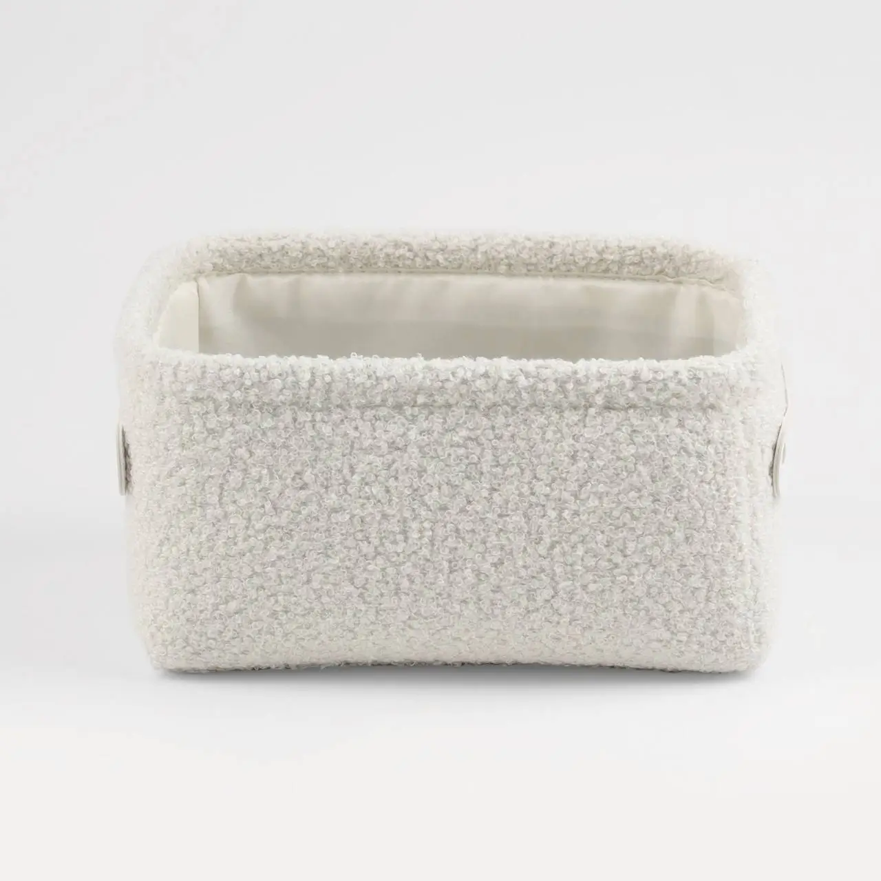Storage basket, 22x17x11 cm, with handles, boucle, rectangular, milk, Boucle, image-0