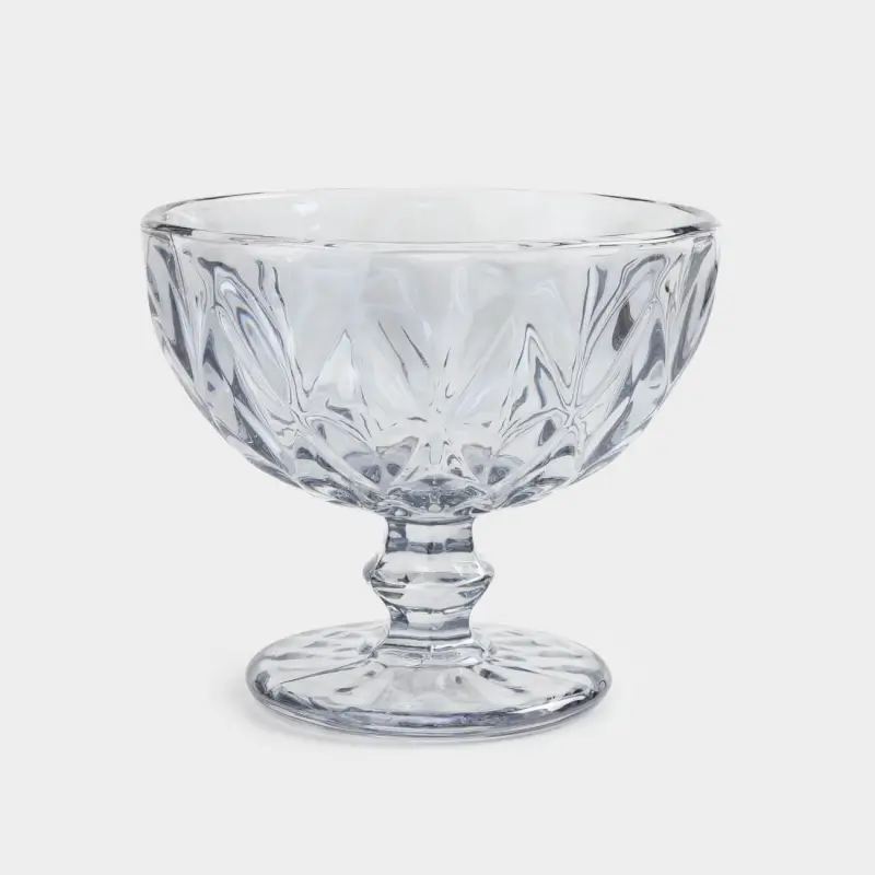 Cream bowl, 12 cm, 320 ml, glass R, grey, Rhomb color