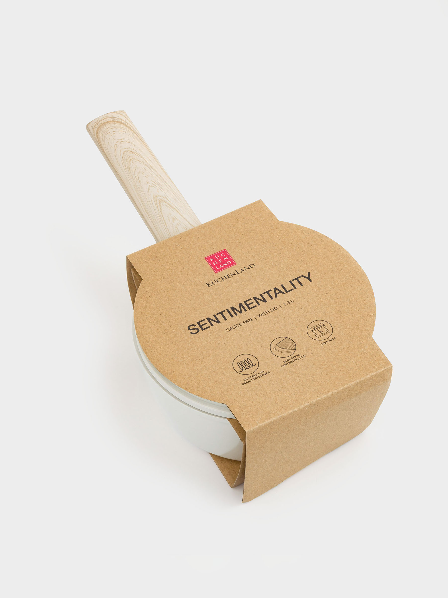 Saucepan, 16 cm, 1.3 l, with lid, coated, aluminum, milky, Sentimentality, image-4