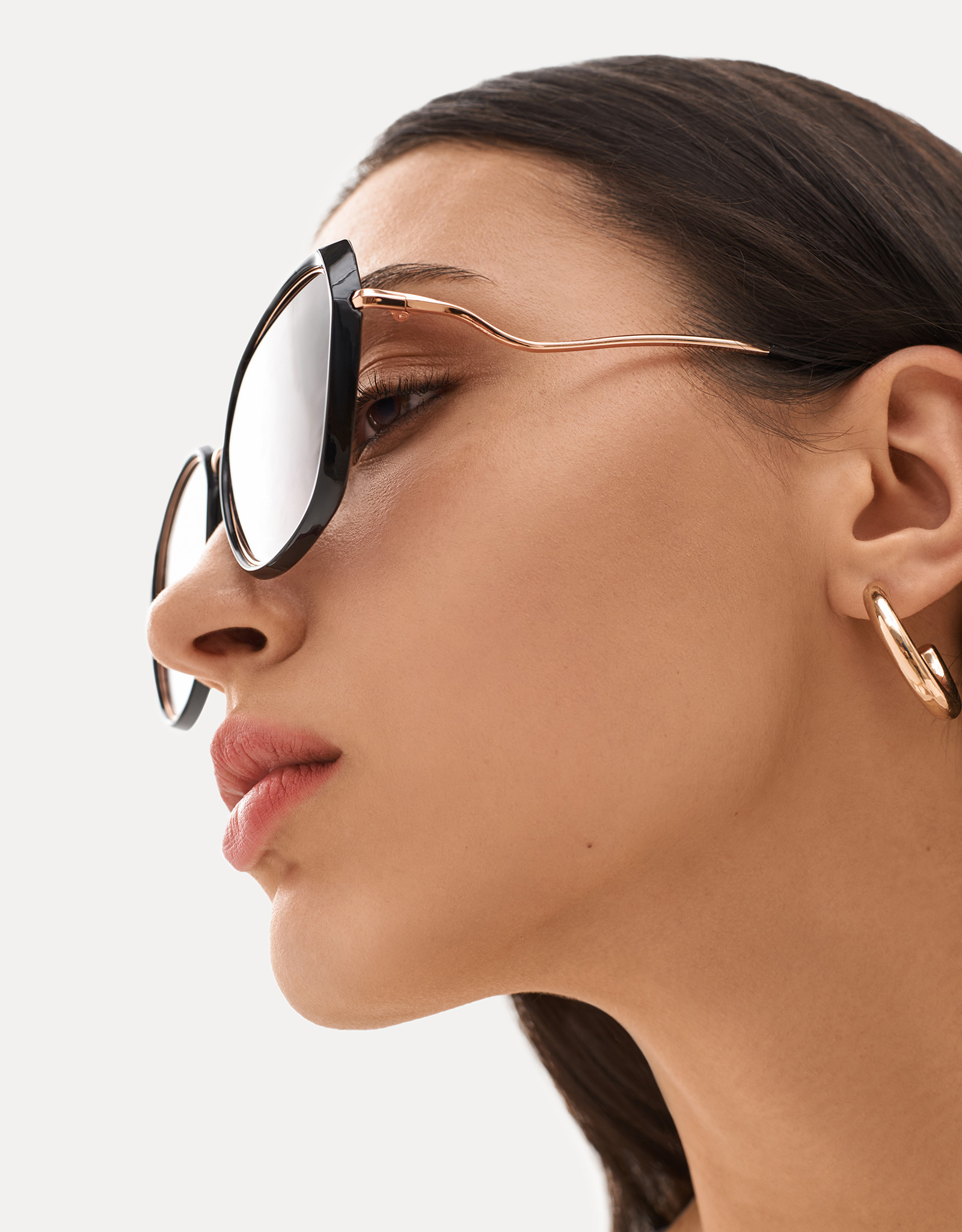 Sunglasses, plastic/metal, black, Grands, Geometric