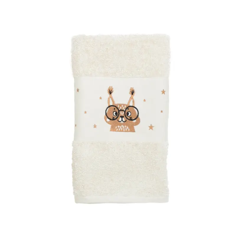Children's towel, 50x90 cm, cotton, beige, Squirrel, Forest Animals