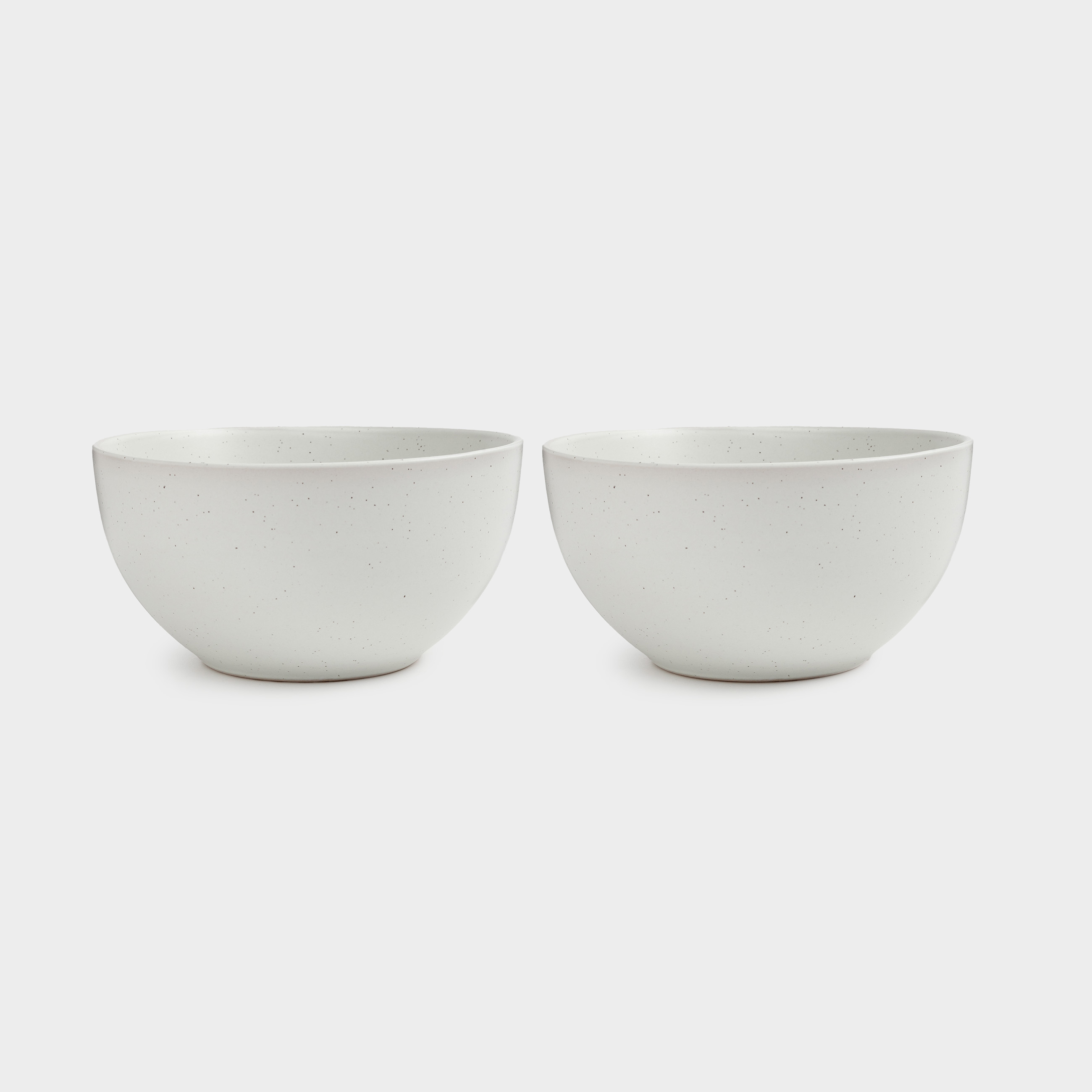 Soup plate, 14x7 cm, 2 pcs, ceramic, milk, speckled, Particle