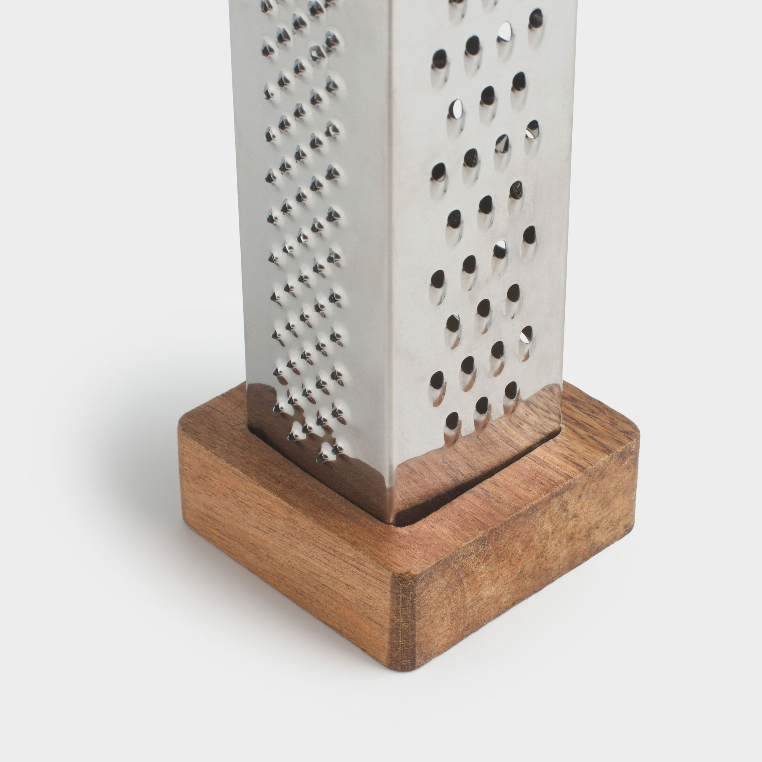 Grater, 23 cm, on a stand, four-sided, steel / plastic / wood, Galori