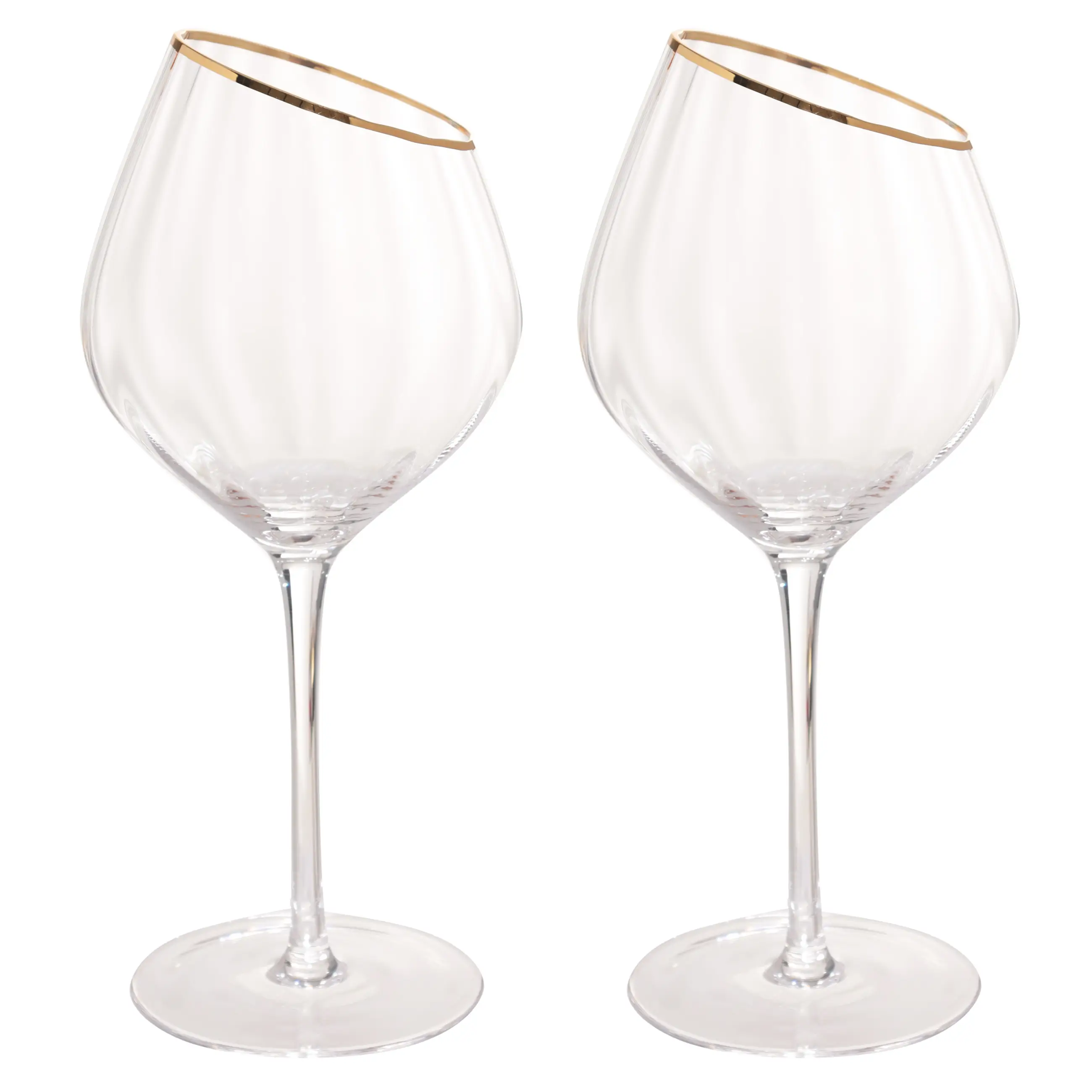 Drinking glass, 560 ml, 2 pcs, glass, with golden edging, Charm R gold, image-0