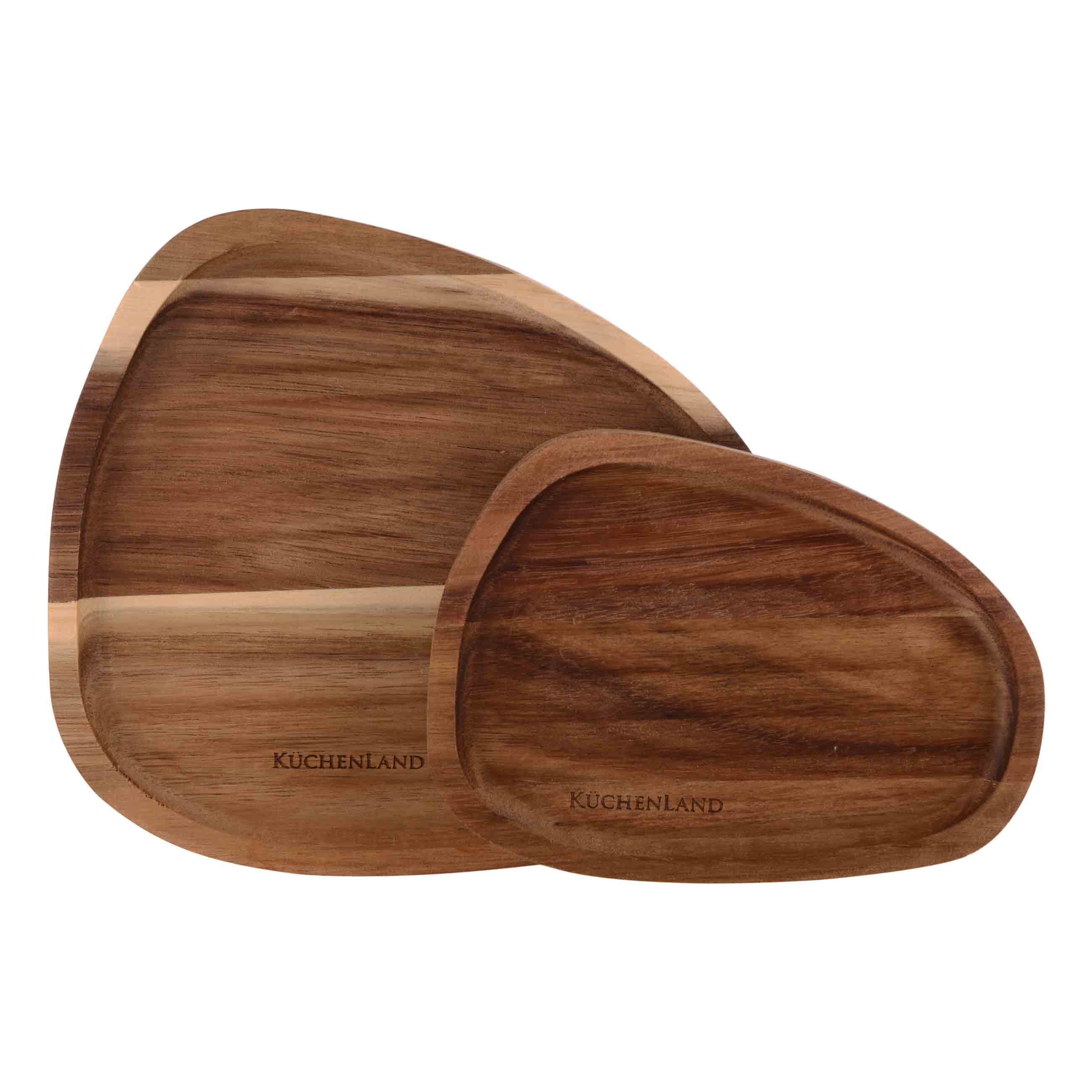 Set of dishes, 16x12 / 20x18 cm, 2 pcs, wood, oval, Noble tree, image-0