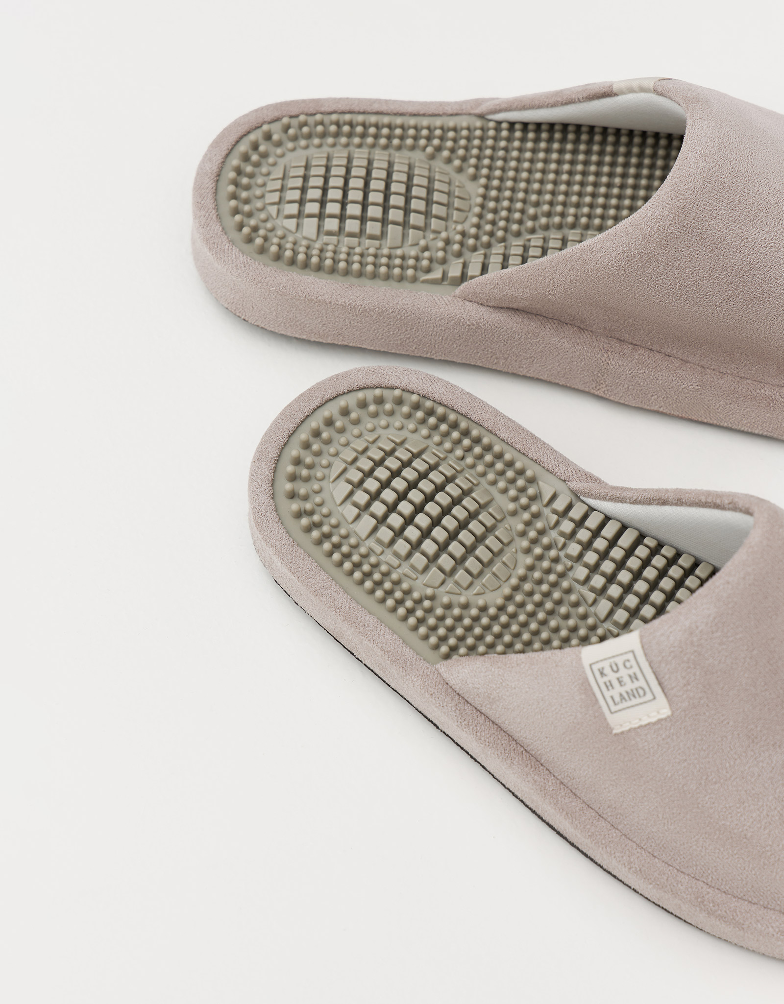 Women's slippers, homewear, size 36-37, corduroy / rubber, gray-purple, Lint, image-2